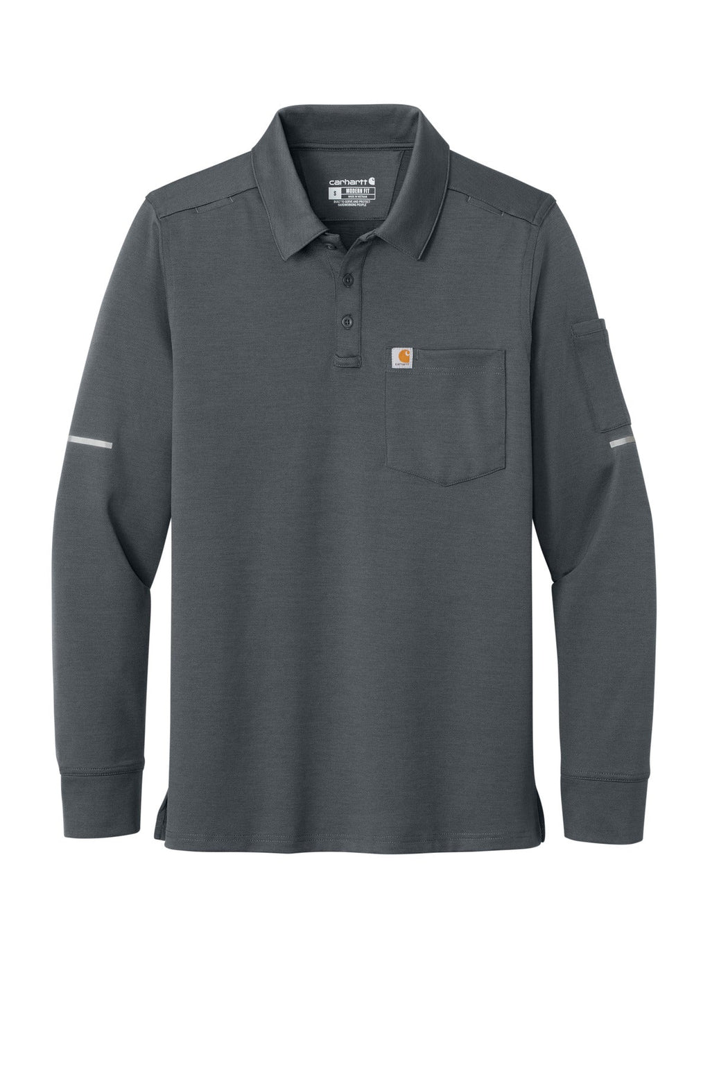 Carhartt FLD & RSCU Long Sleeve Polo CTC16129 Pewter