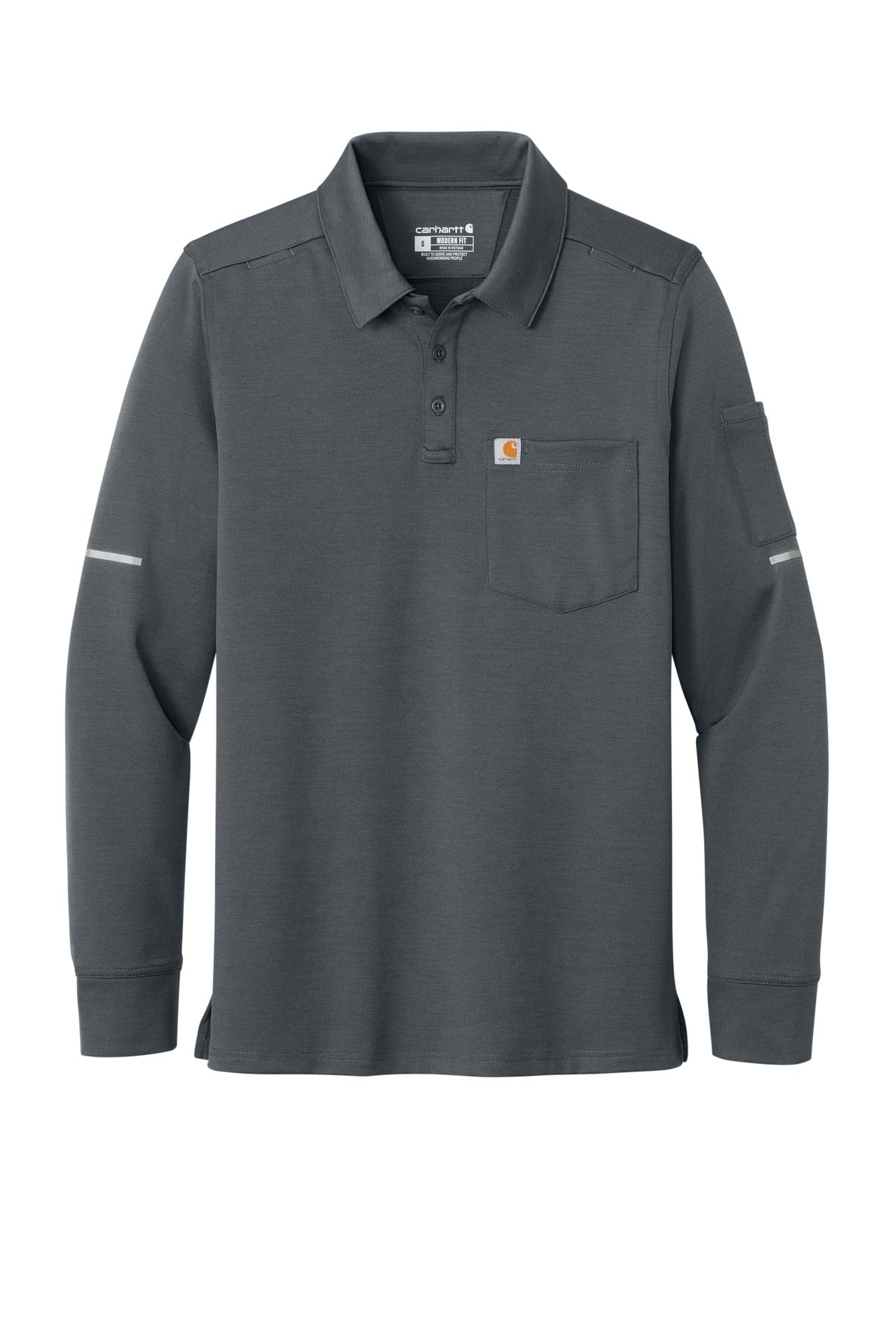 Carhartt FLD & RSCU Long Sleeve Polo CTC16129 Pewter