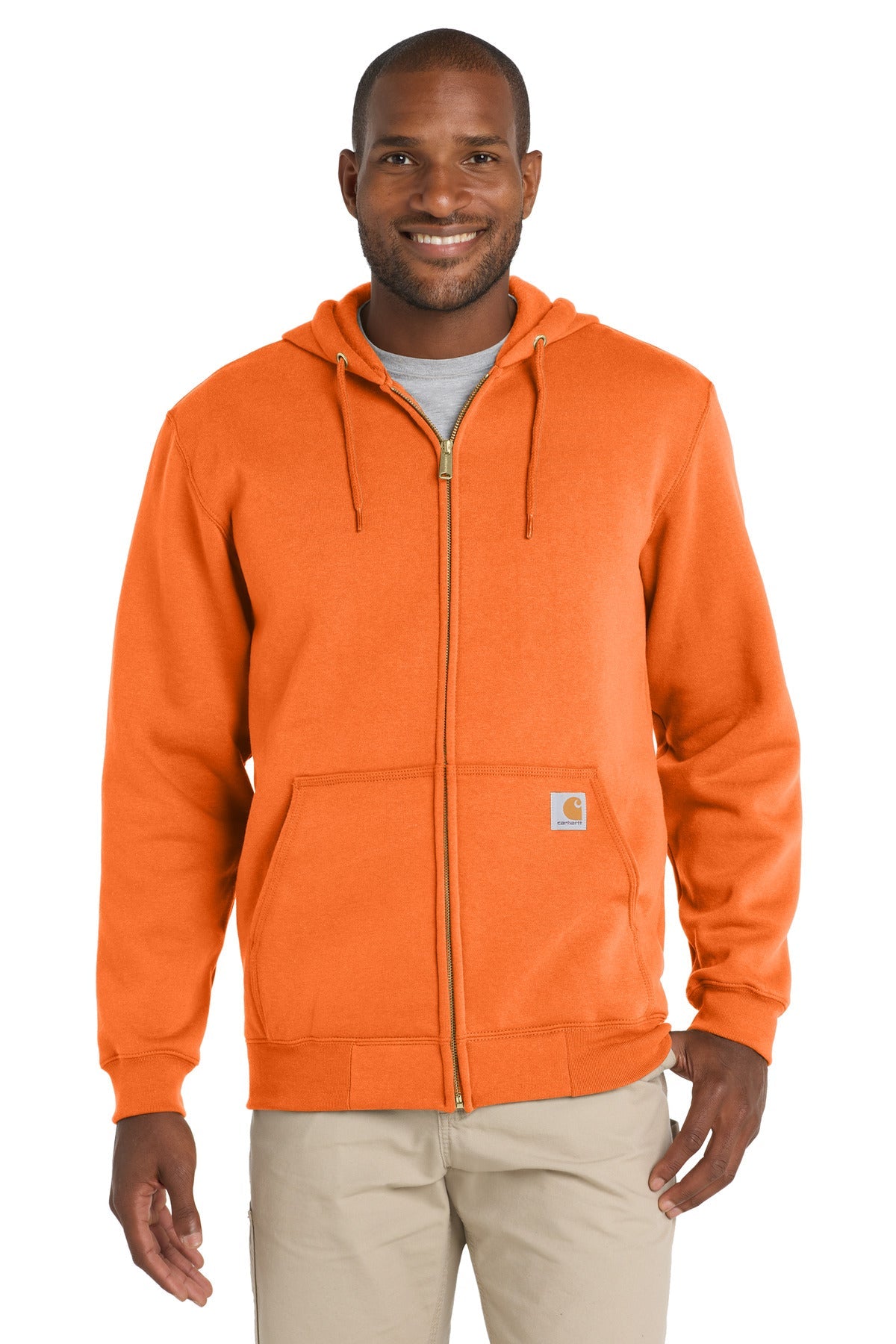 Carhartt Midweight Hooded Zip-Front Sweatshirt CTK122 Brite Orange