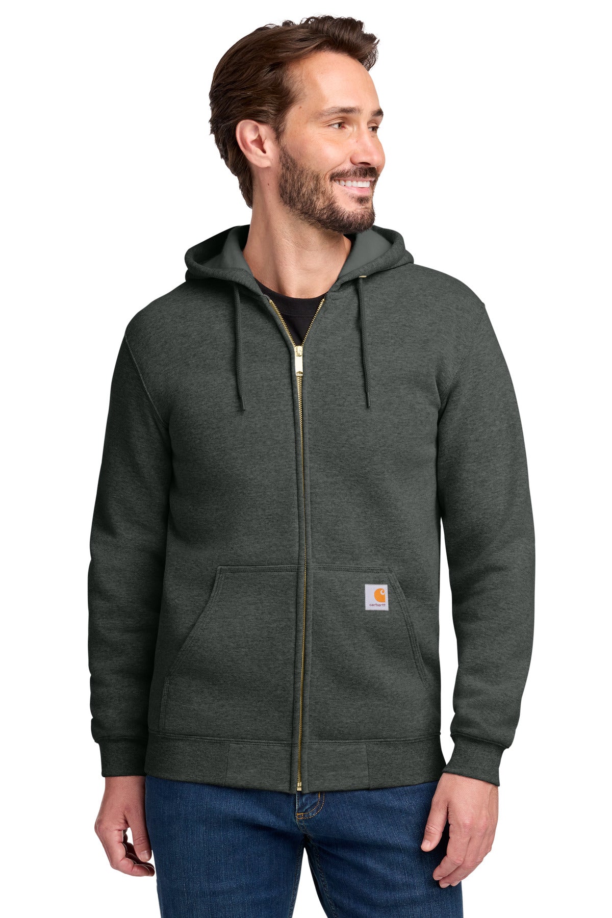 Carhartt Midweight Hooded Zip-Front Sweatshirt CTK122 Carbon Heather