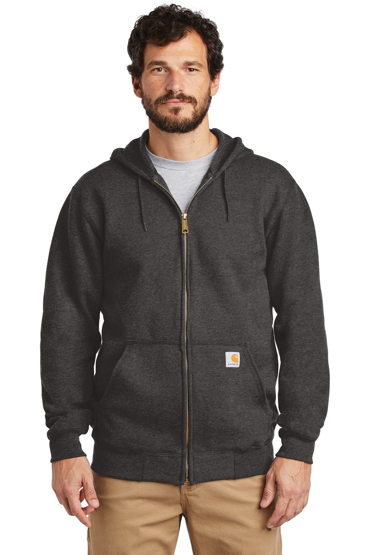 Carhartt Midweight Hooded Zip-Front Sweatshirt CTK122 Carbon Heather