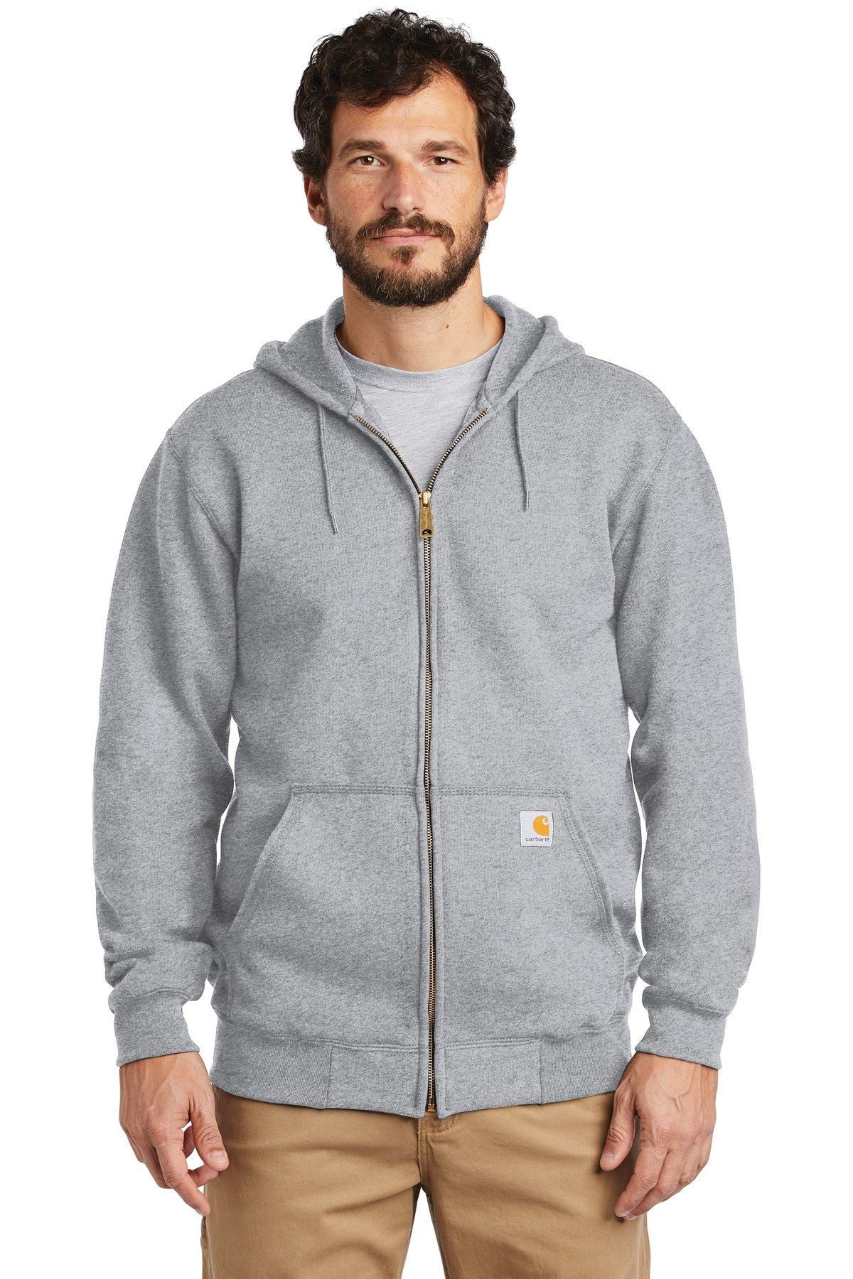 Carhartt Midweight Hooded Zip-Front Sweatshirt CTK122 Heather Grey