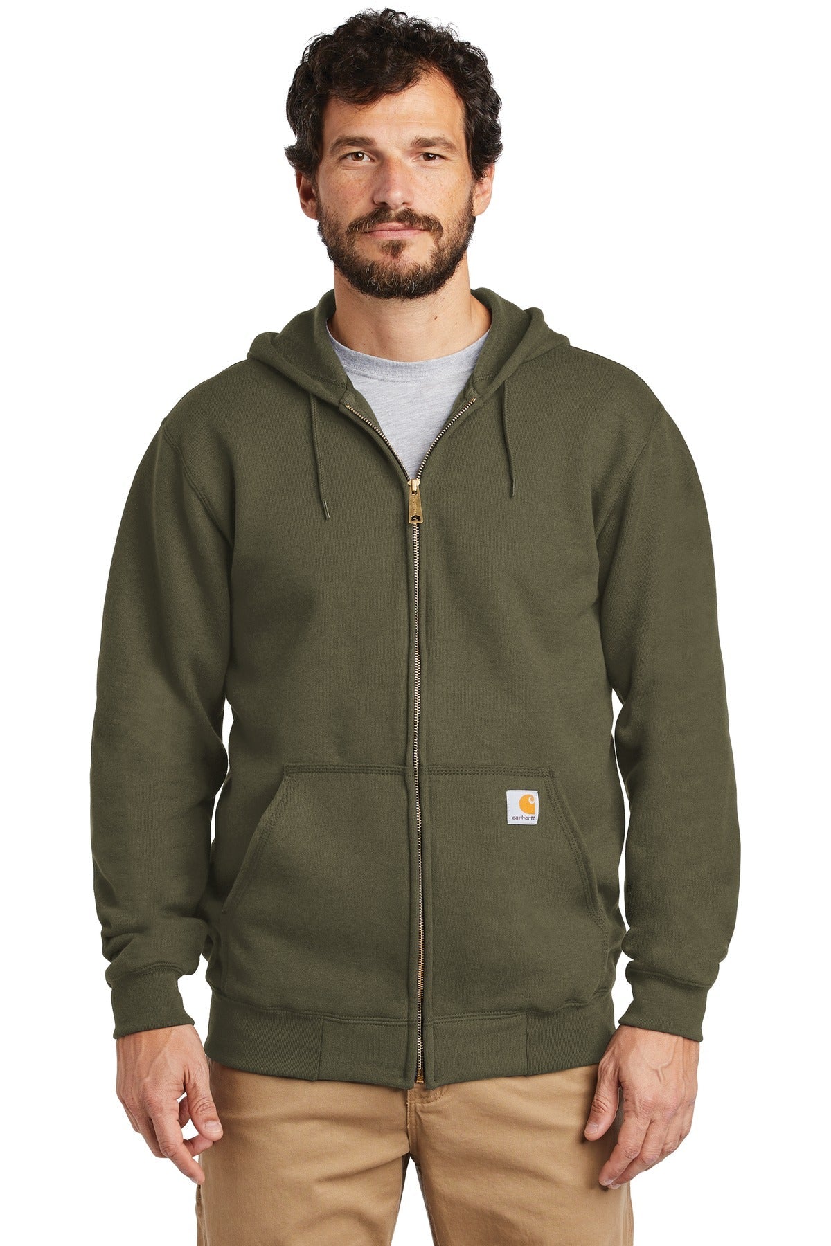 Carhartt Midweight Hooded Zip-Front Sweatshirt CTK122 Moss