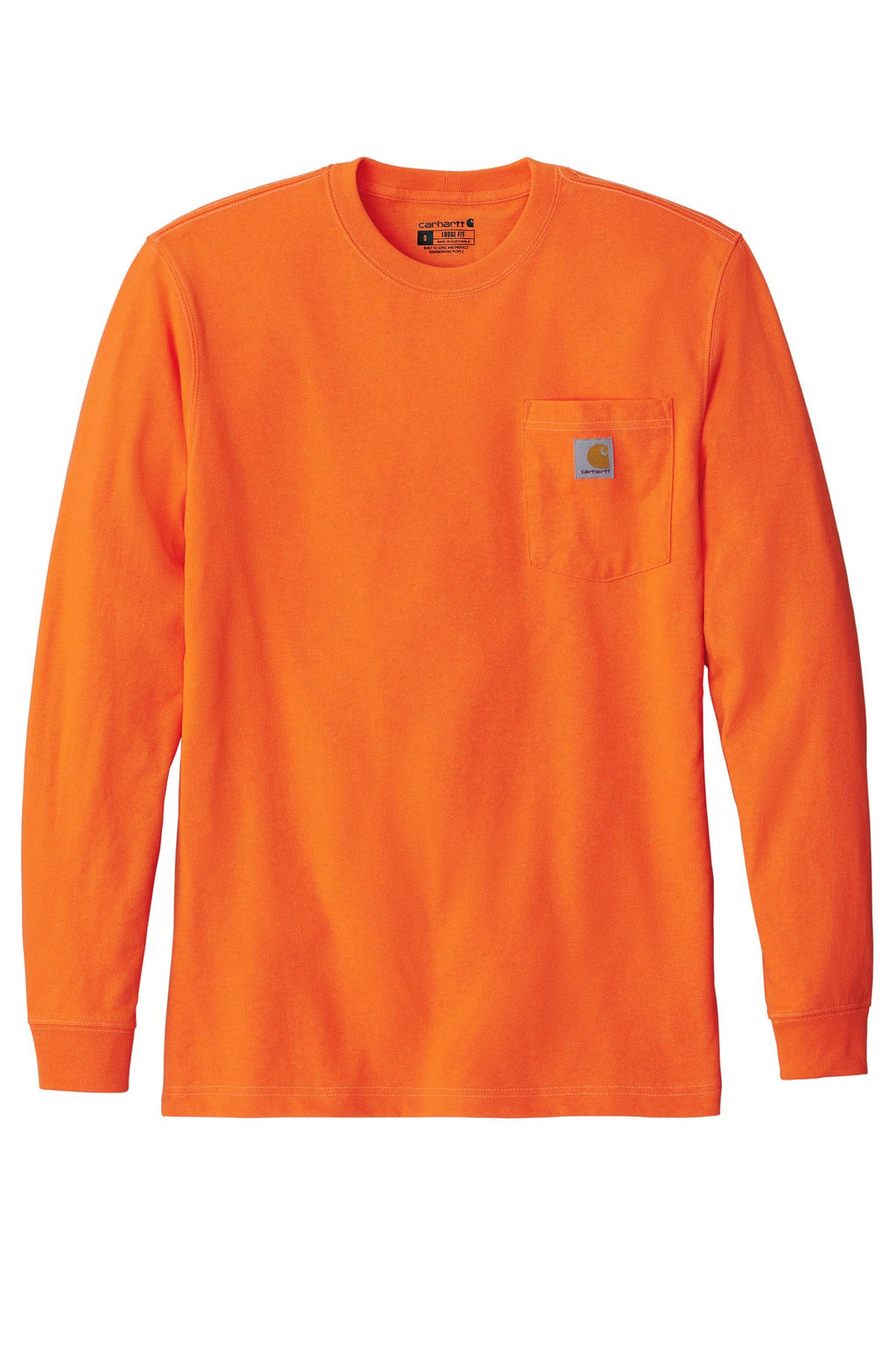 Carhartt Workwear Pocket Long Sleeve T-Shirt CTK126 Brite Orange
