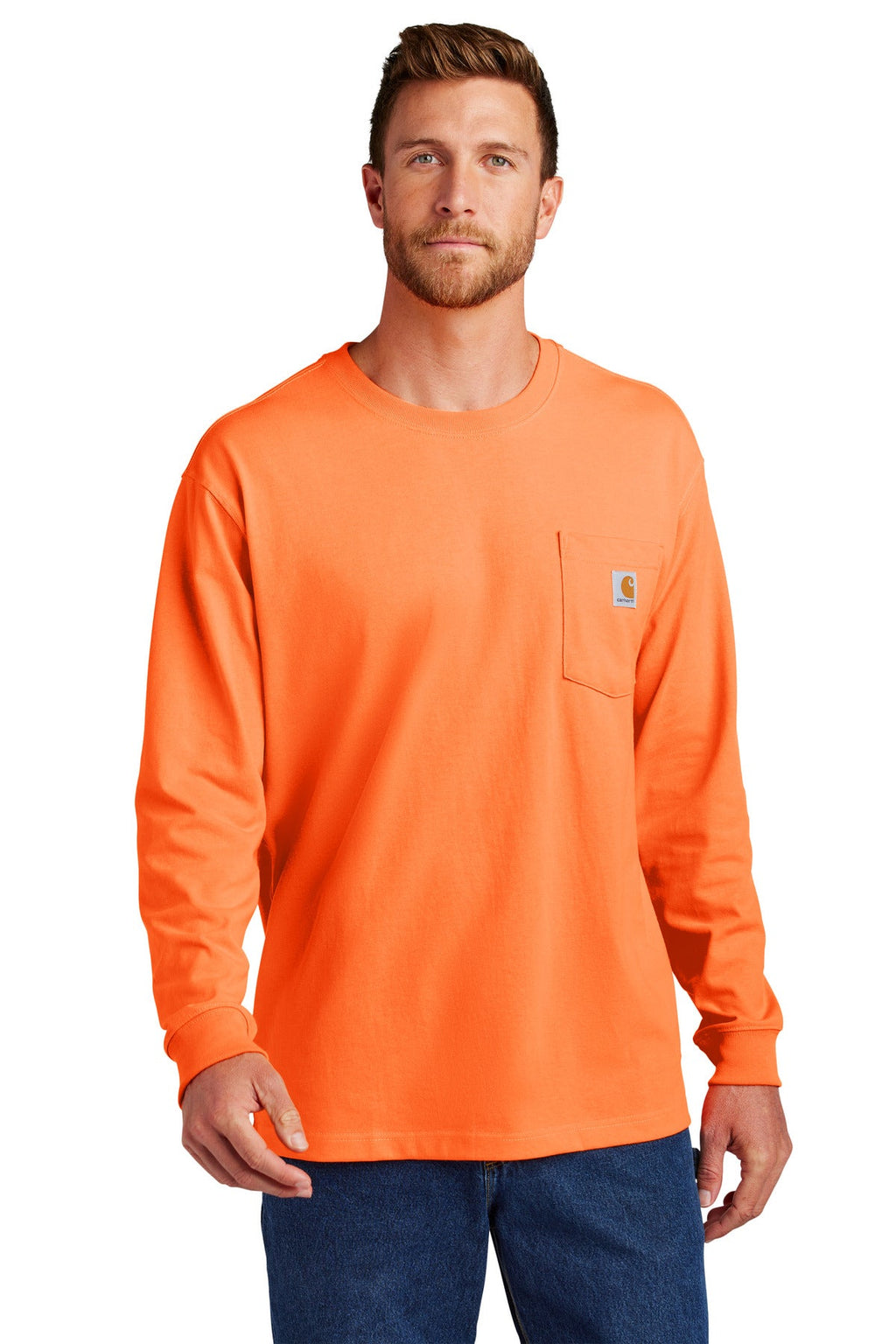 Carhartt Workwear Pocket Long Sleeve T-Shirt CTK126 Brite Orange