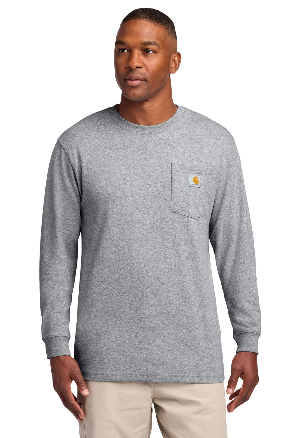 Carhartt Workwear Pocket Long Sleeve T-Shirt CTK126 Heather Grey