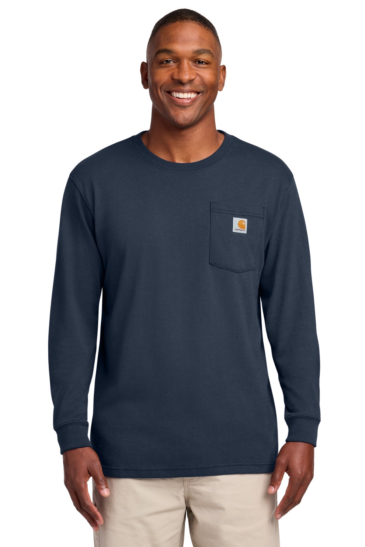 Carhartt Workwear Pocket Long Sleeve T-Shirt CTK126 Navy
