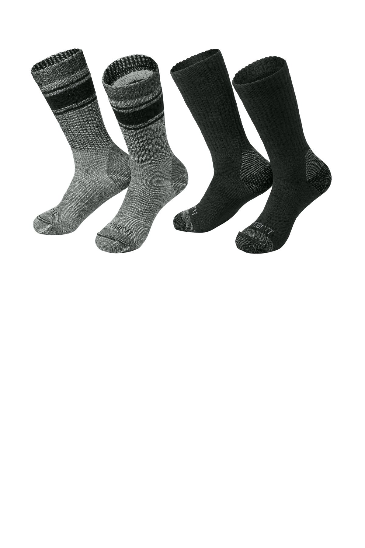 Carhartt Heavyweight Crew Sock (4-Pack) CTSC1054 Assorted Black and Charcoal
