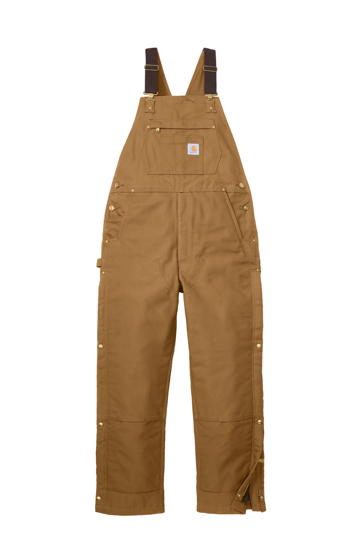 Carhartt Tall Firm Duck Insulated Bib Overalls CTT106672 Carhartt Brown