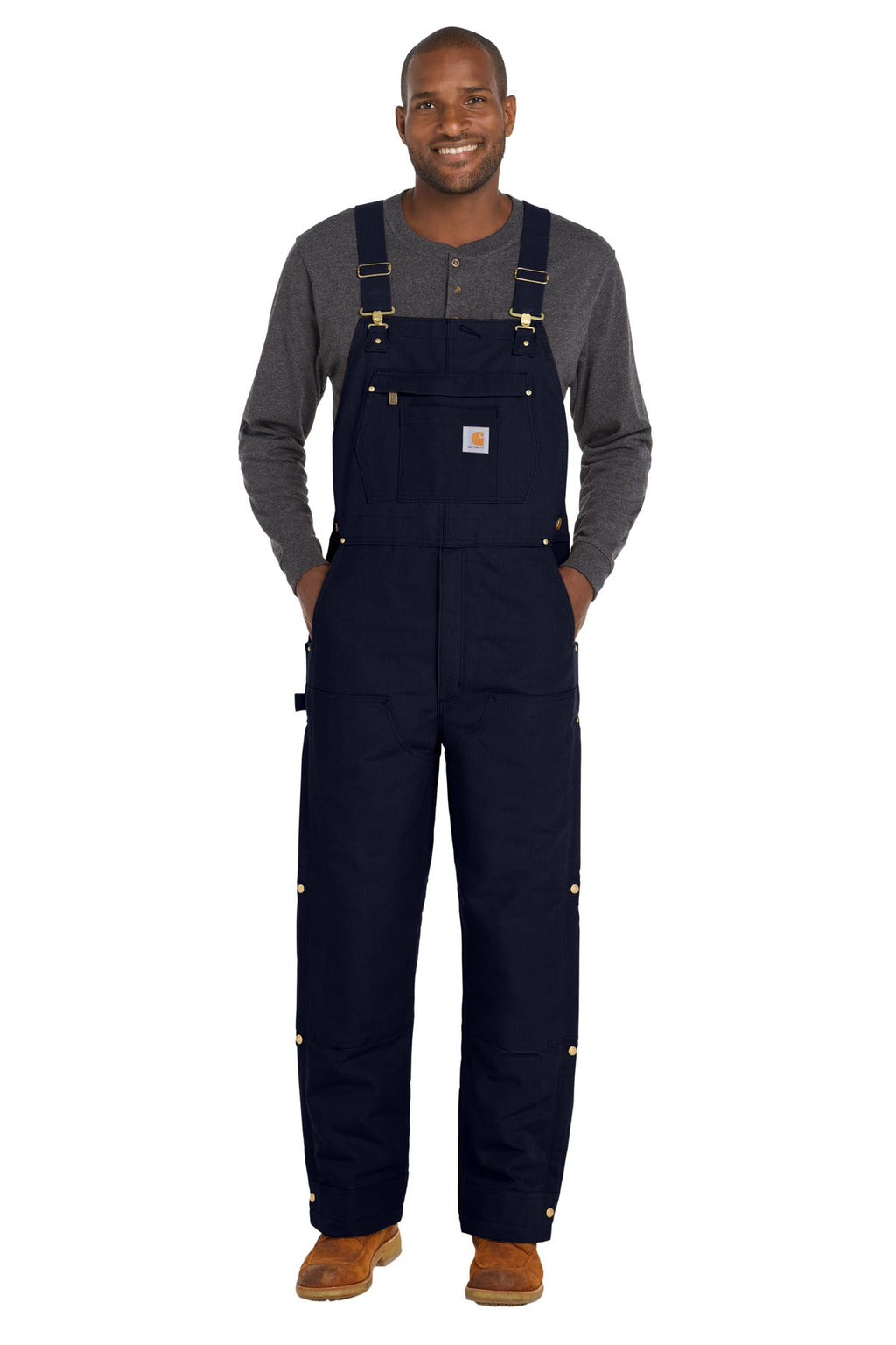Carhartt Tall Firm Duck Insulated Bib Overalls CTT106672 Dark Navy