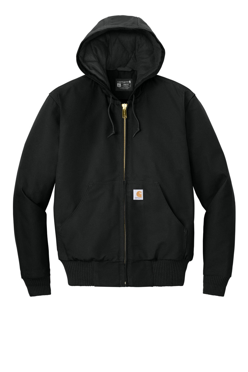 Carhartt Tall Quilted-Flannel-Lined Duck Active Jac CTT106677 Black