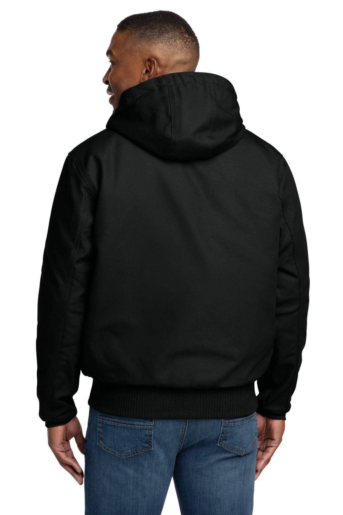 Carhartt Tall Quilted-Flannel-Lined Duck Active Jac CTT106677 Black