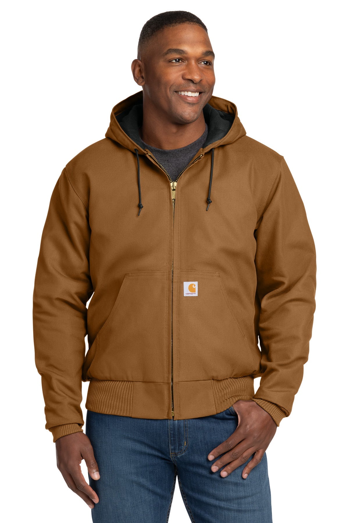 Carhartt Tall Quilted-Flannel-Lined Duck Active Jac CTT106677 Carhartt Brown