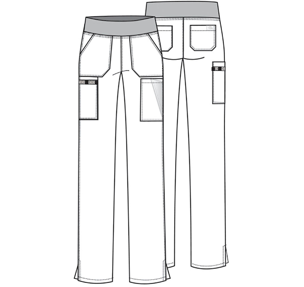 EDS Essentials DK005 Women's Natural Rise Tapered Leg Pull-On Scrub Pants Wine