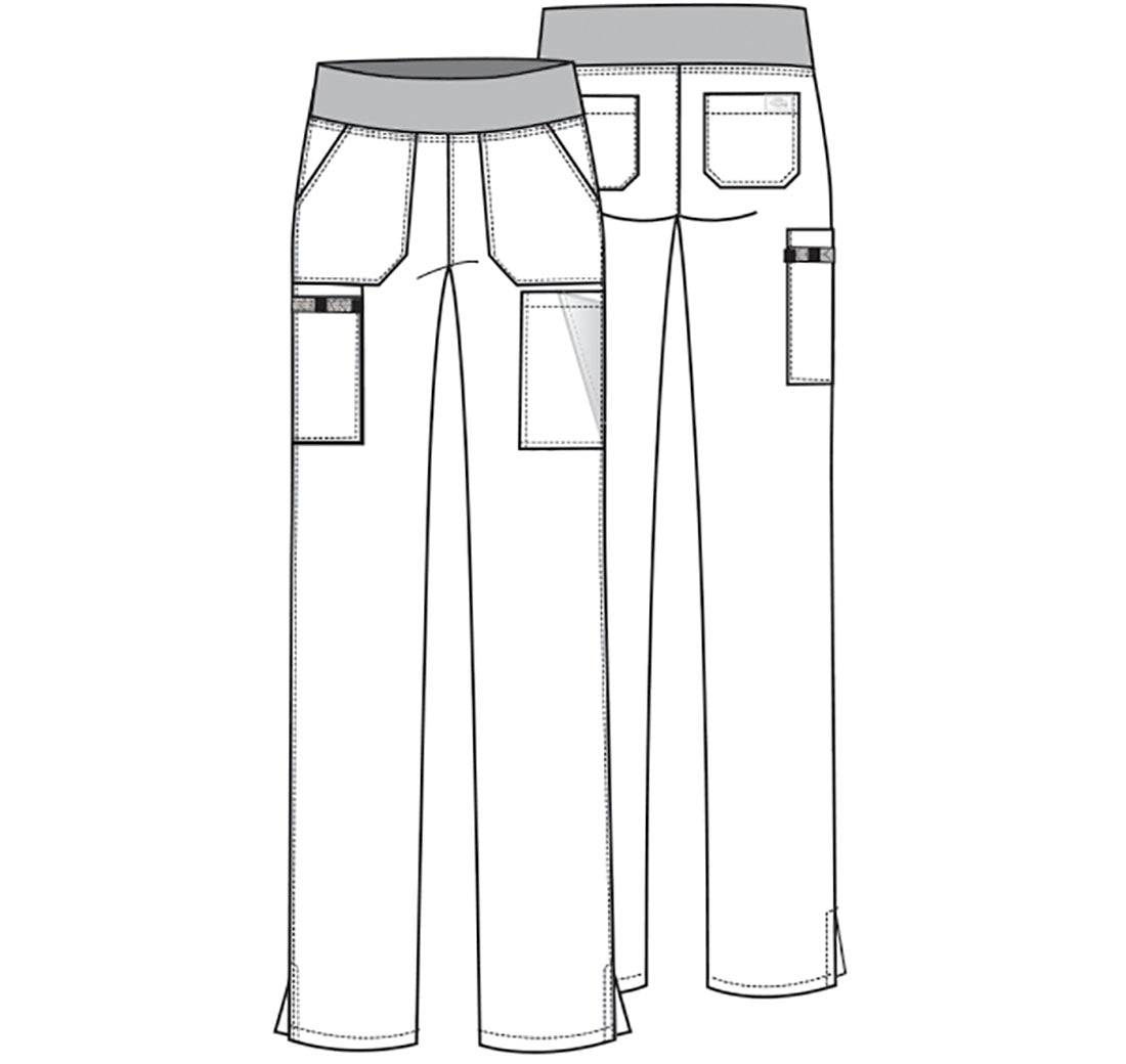 EDS Essentials DK005 Women's Natural Rise Tapered Leg Pull-On Scrub Pants Royal