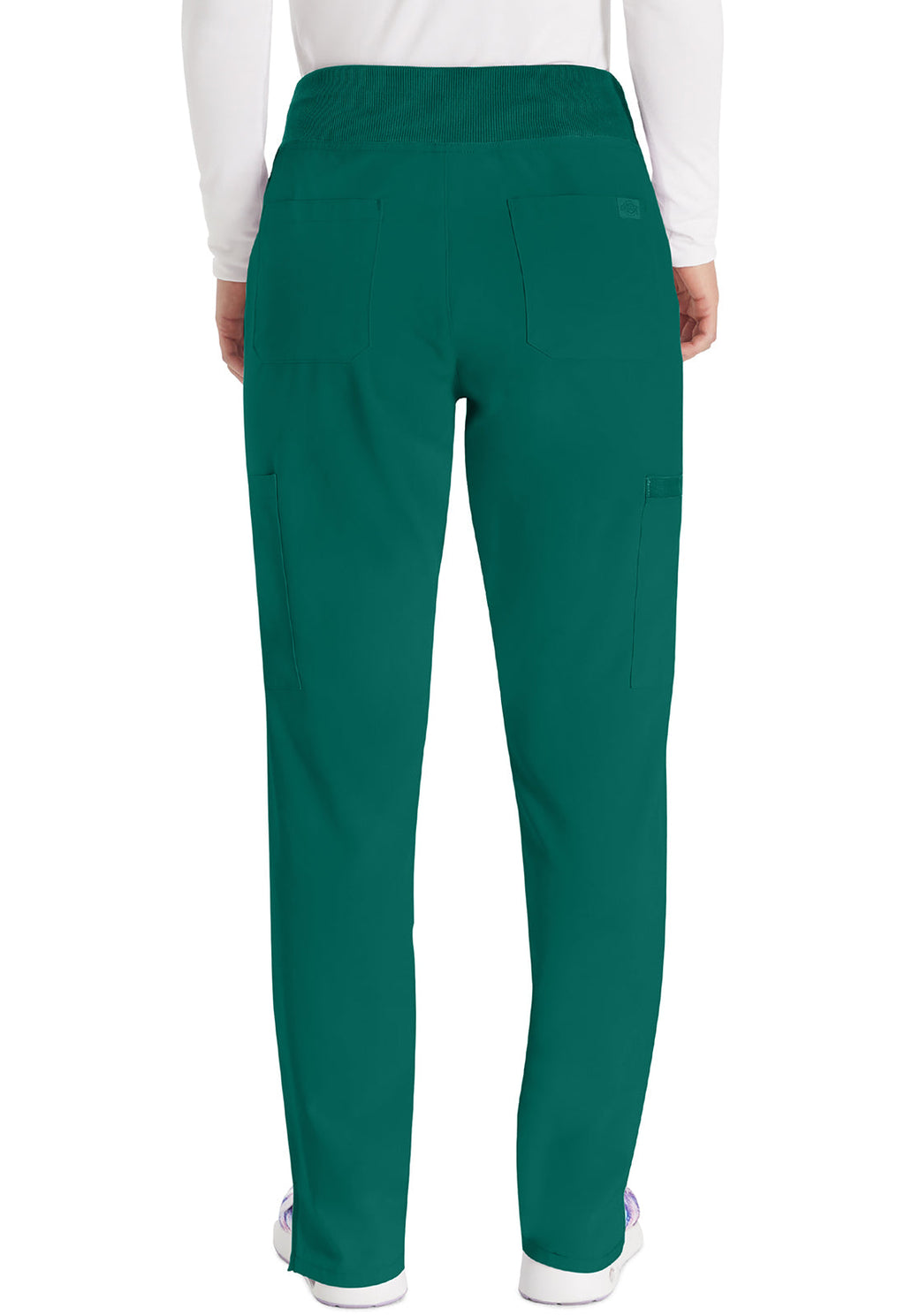 EDS Essentials DK005 Women's Natural Rise Tapered Leg Pull-On Scrub Pants Hunter Green