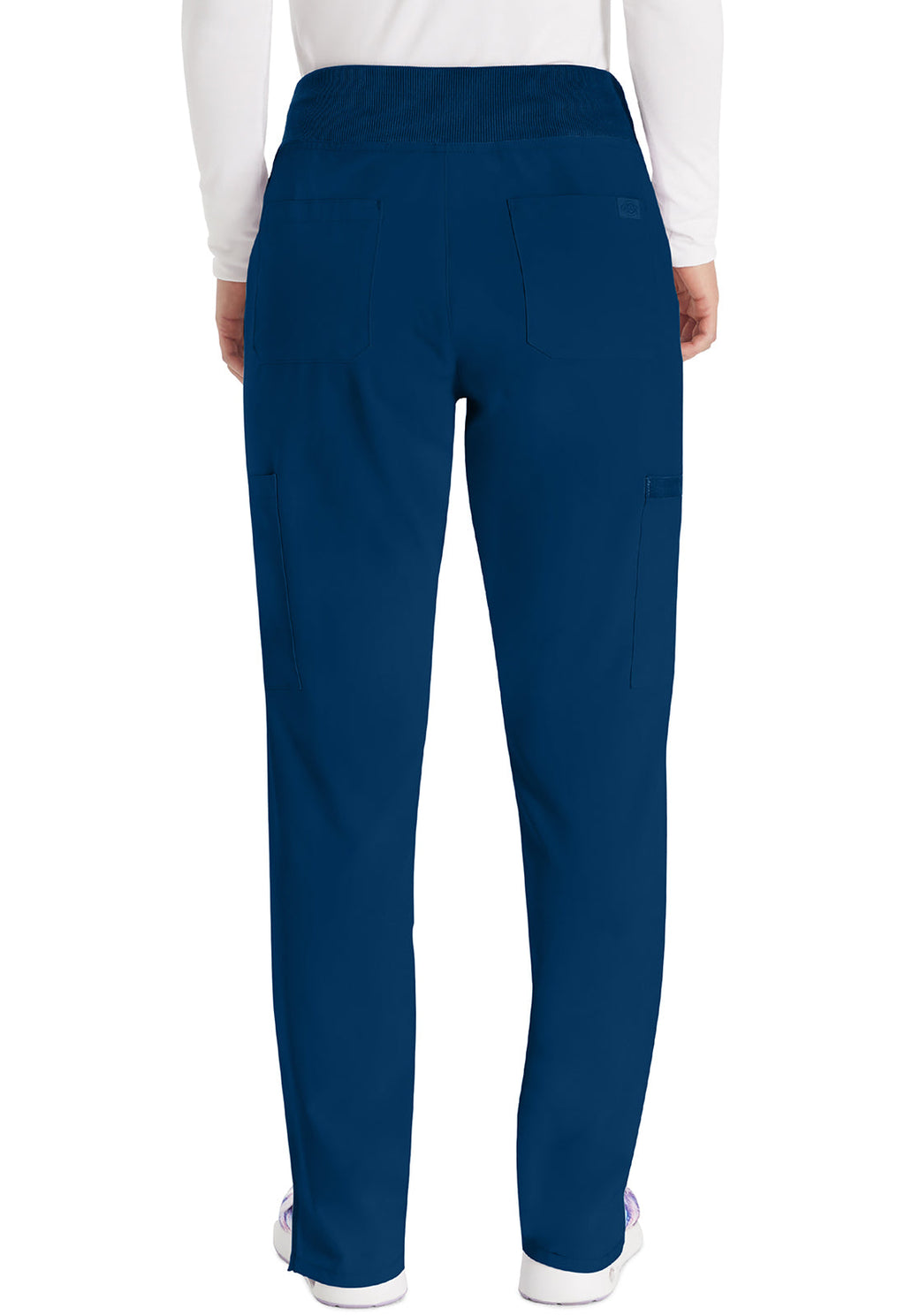 EDS Essentials DK005 Women's Natural Rise Tapered Leg Pull-On Scrub Pants Navy