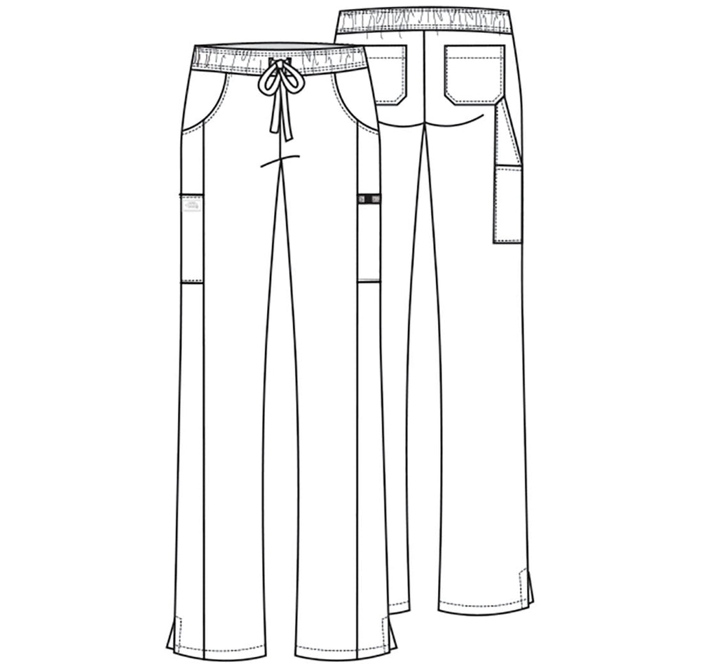 EDS Essentials DK010 Women's Mid Rise Straight Leg Drawstring Scrub Pants Teal Blue