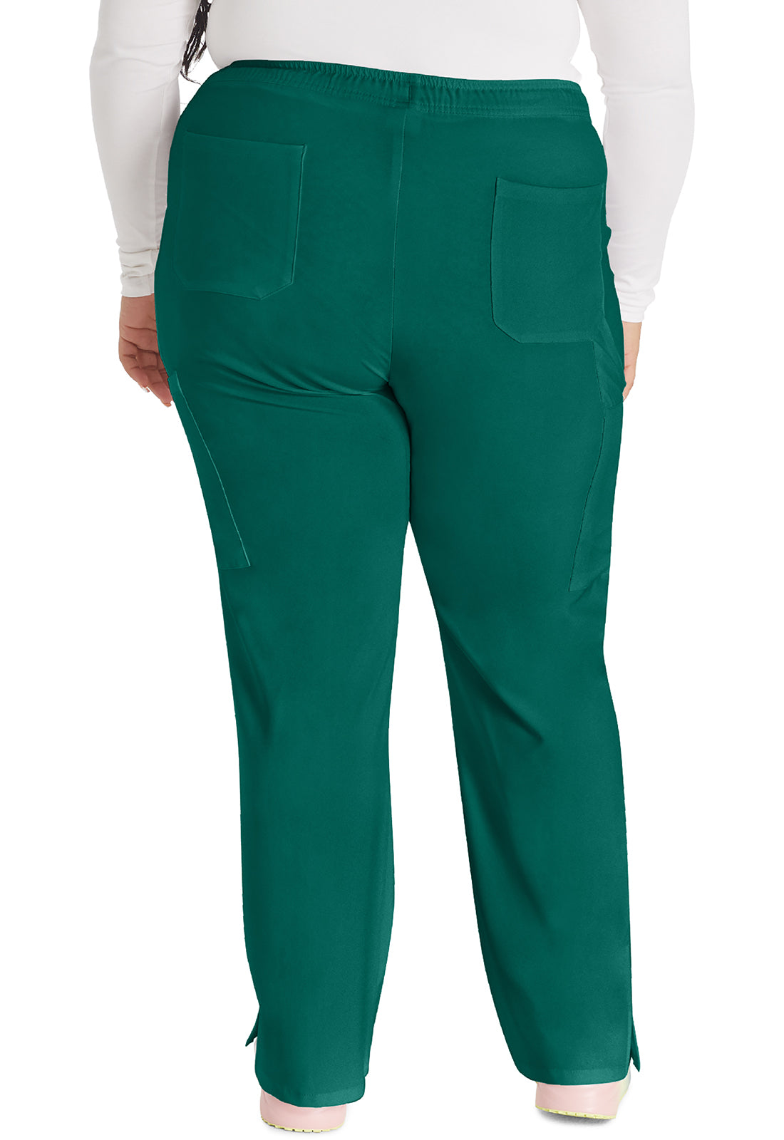 EDS Essentials DK010 Women's Mid Rise Straight Leg Drawstring Scrub Pants Hunter Green