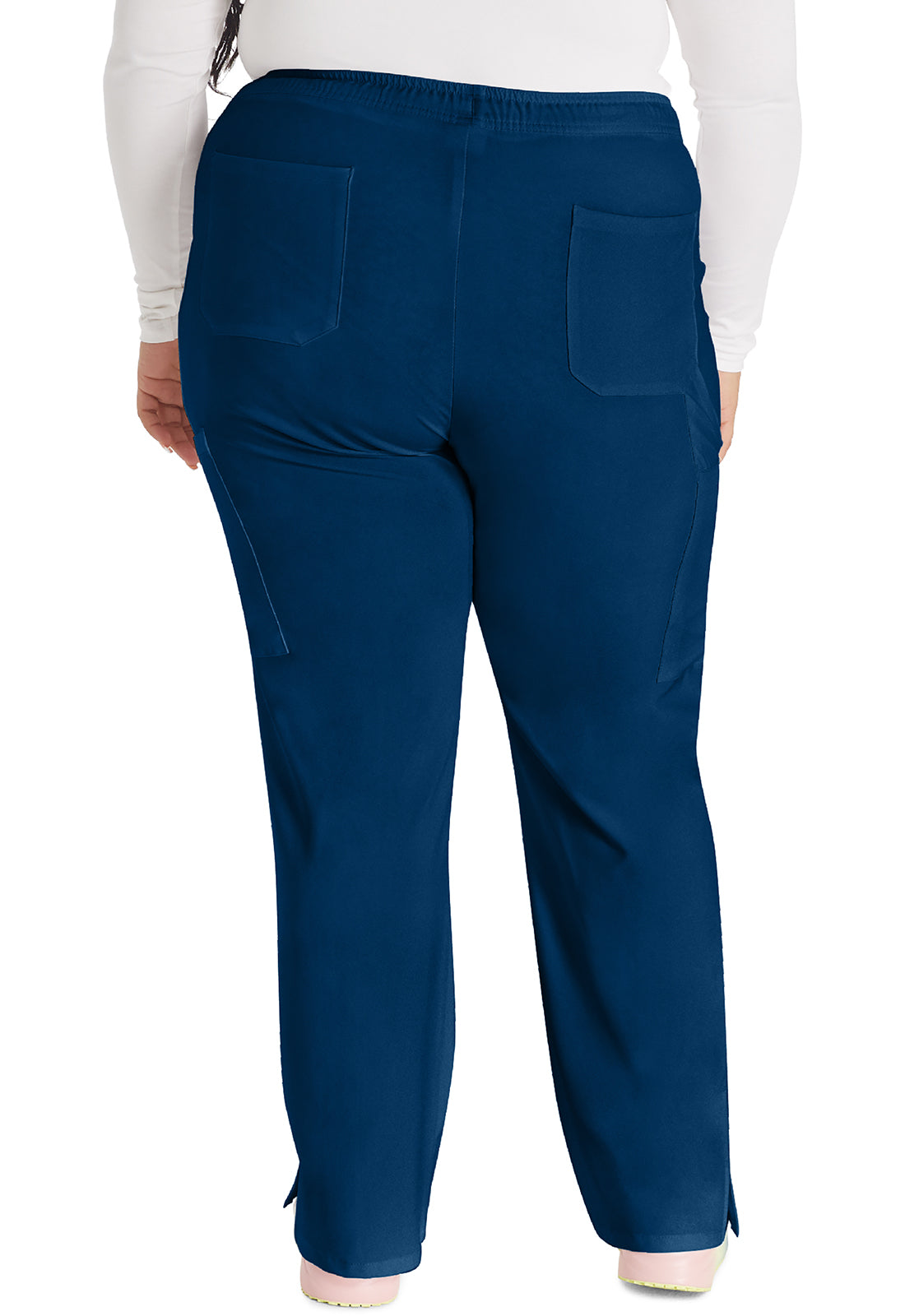 EDS Essentials DK010 Women's Mid Rise Straight Leg Drawstring Scrub Pants Navy
