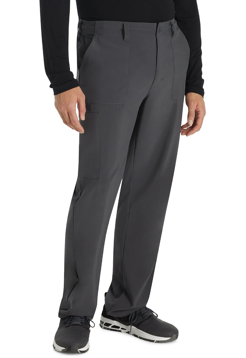 EDS Essentials DK015 Men's Natural Rise Drawstring Pants Pewter Model Image Left Side | Dickies