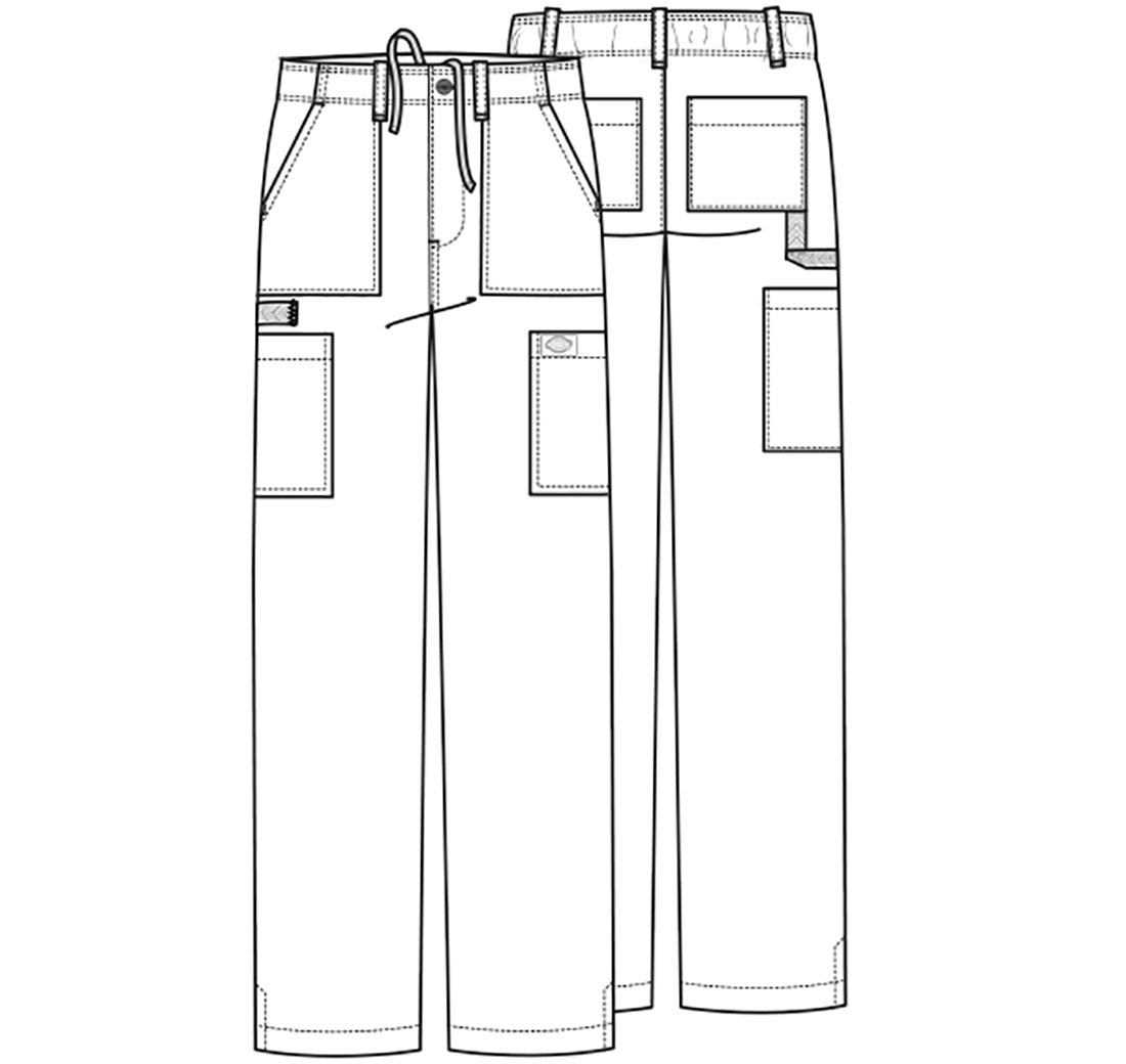 EDS Essentials DK015 Men's Natural Rise Drawstring Scrub Pants White