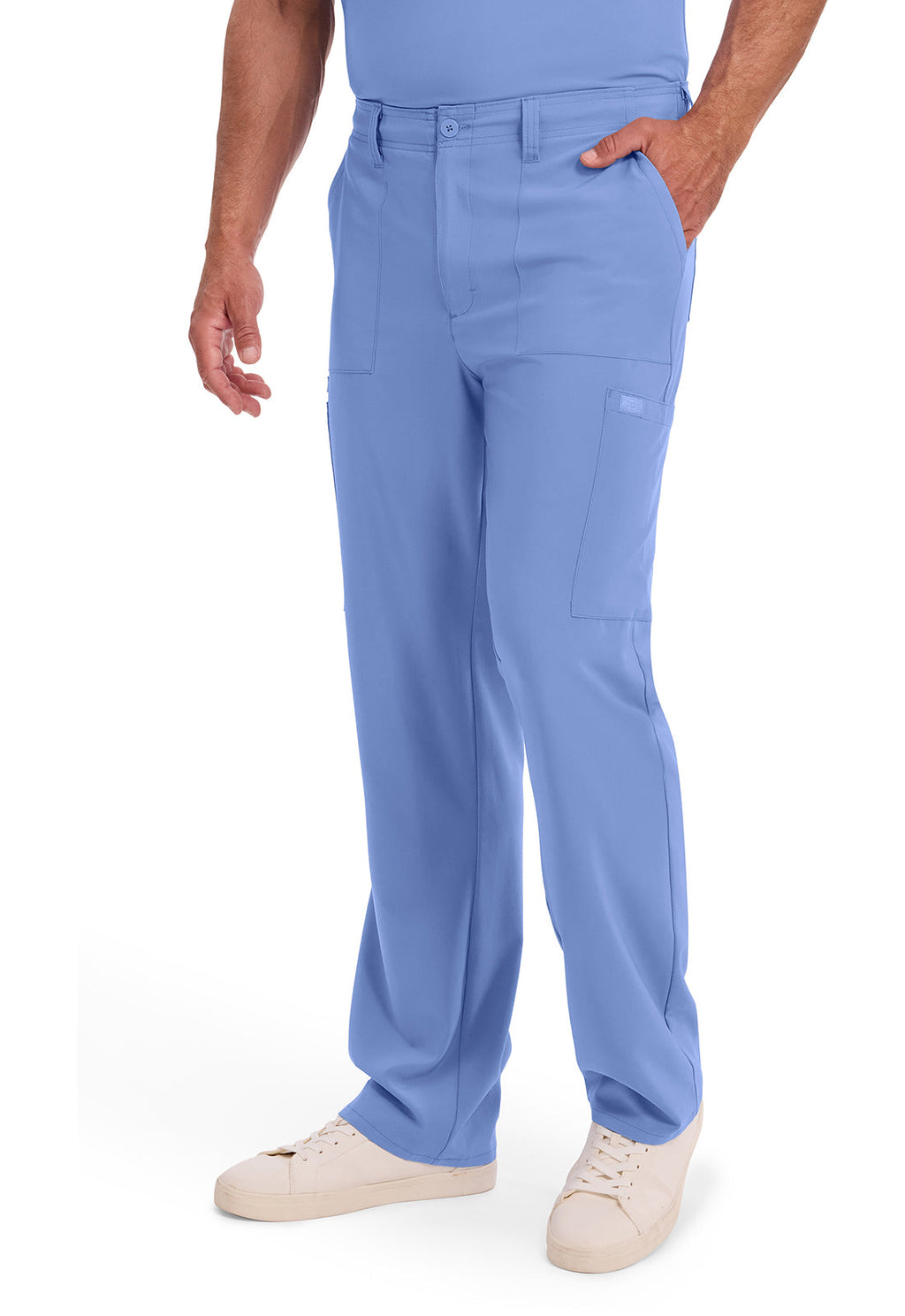 EDS Essentials DK015 Men's Natural Rise Drawstring Scrub Pants Ciel