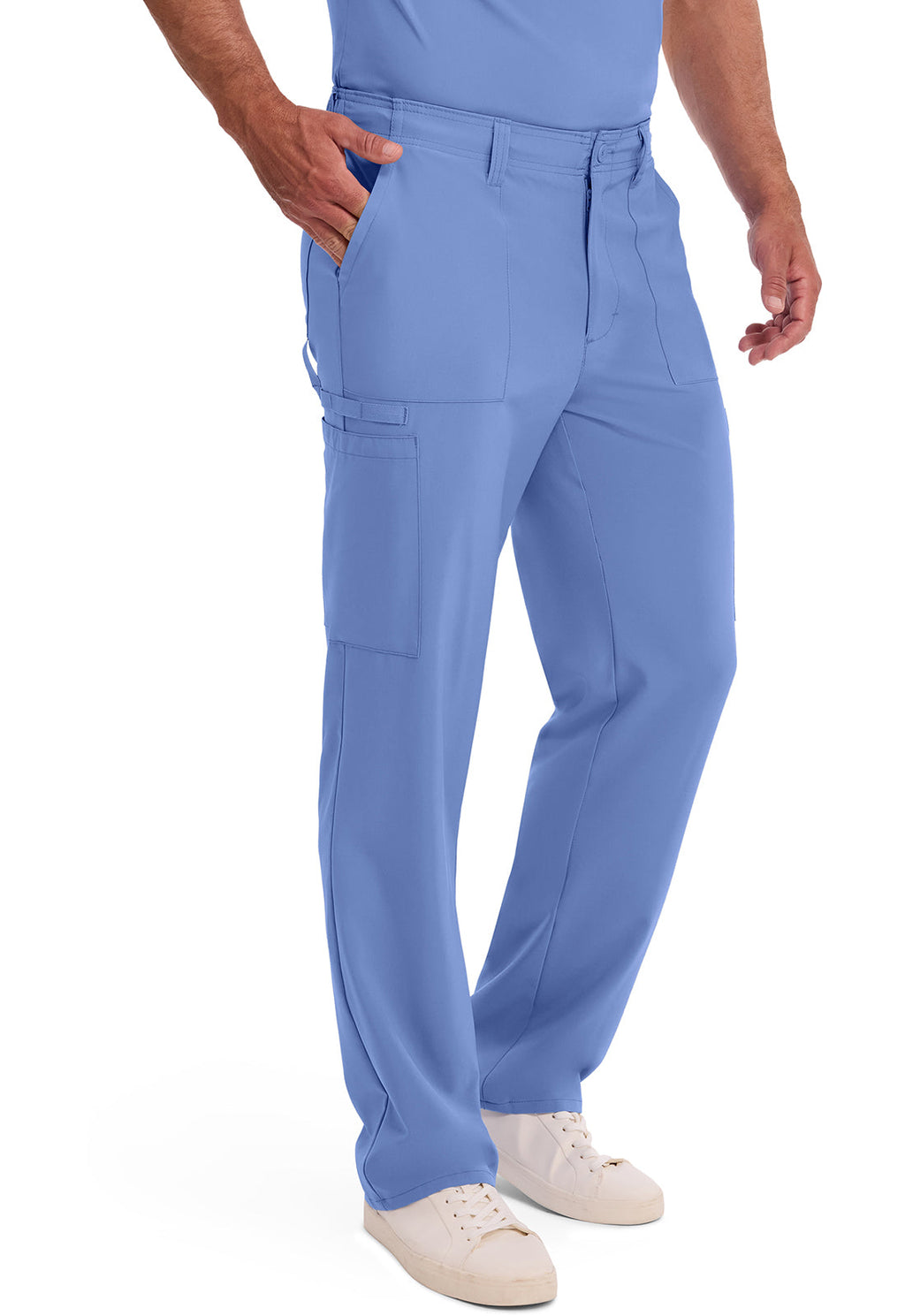 EDS Essentials DK015 Men's Natural Rise Drawstring Scrub Pants Ciel