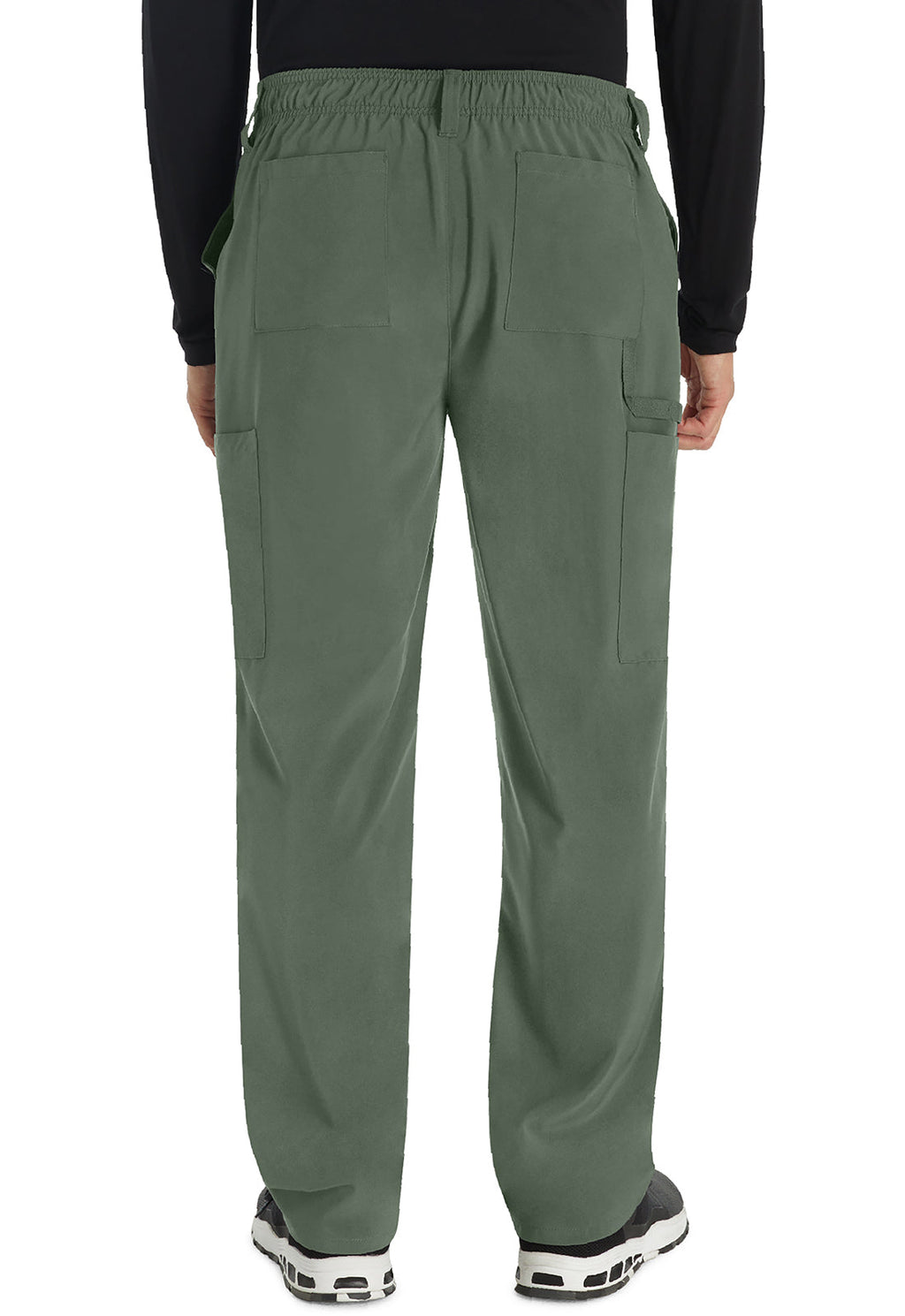 EDS Essentials DK015 Men's Natural Rise Drawstring Pants Olive Model Image Back | Dickies