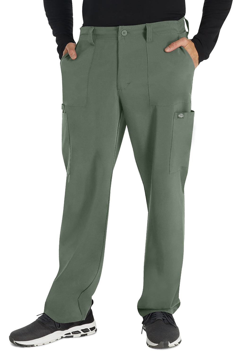 EDS Essentials DK015 Men's Natural Rise Drawstring Scrub Pants Olive