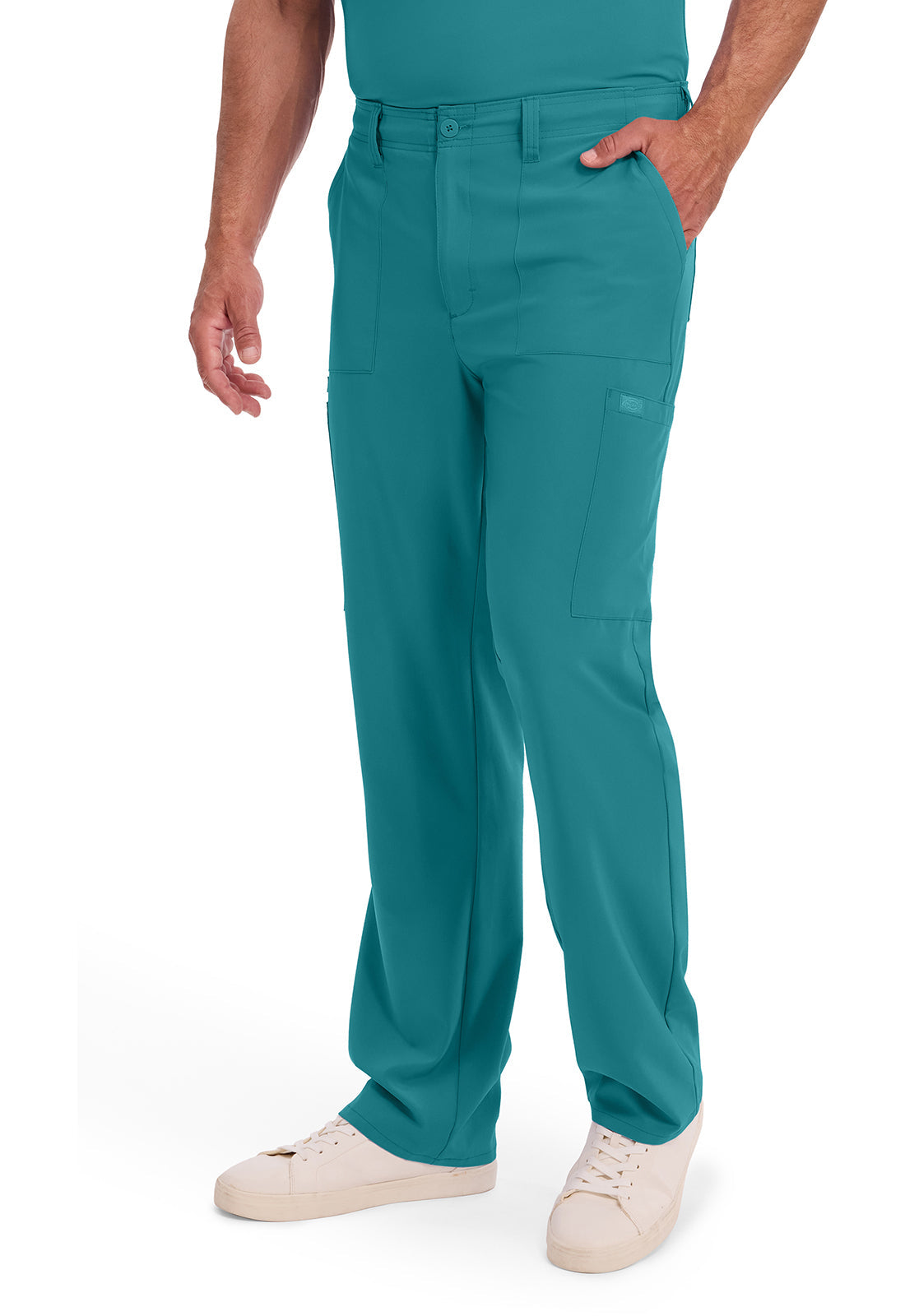 EDS Essentials DK015 Men's Natural Rise Drawstring Scrub Pants Teal Blue