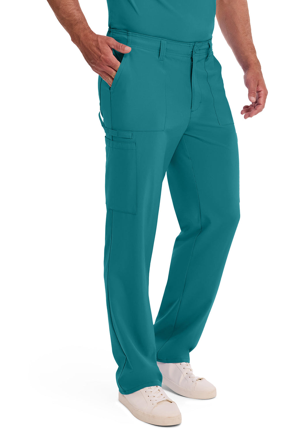 EDS Essentials DK015 Men's Natural Rise Drawstring Scrub Pants Teal Blue