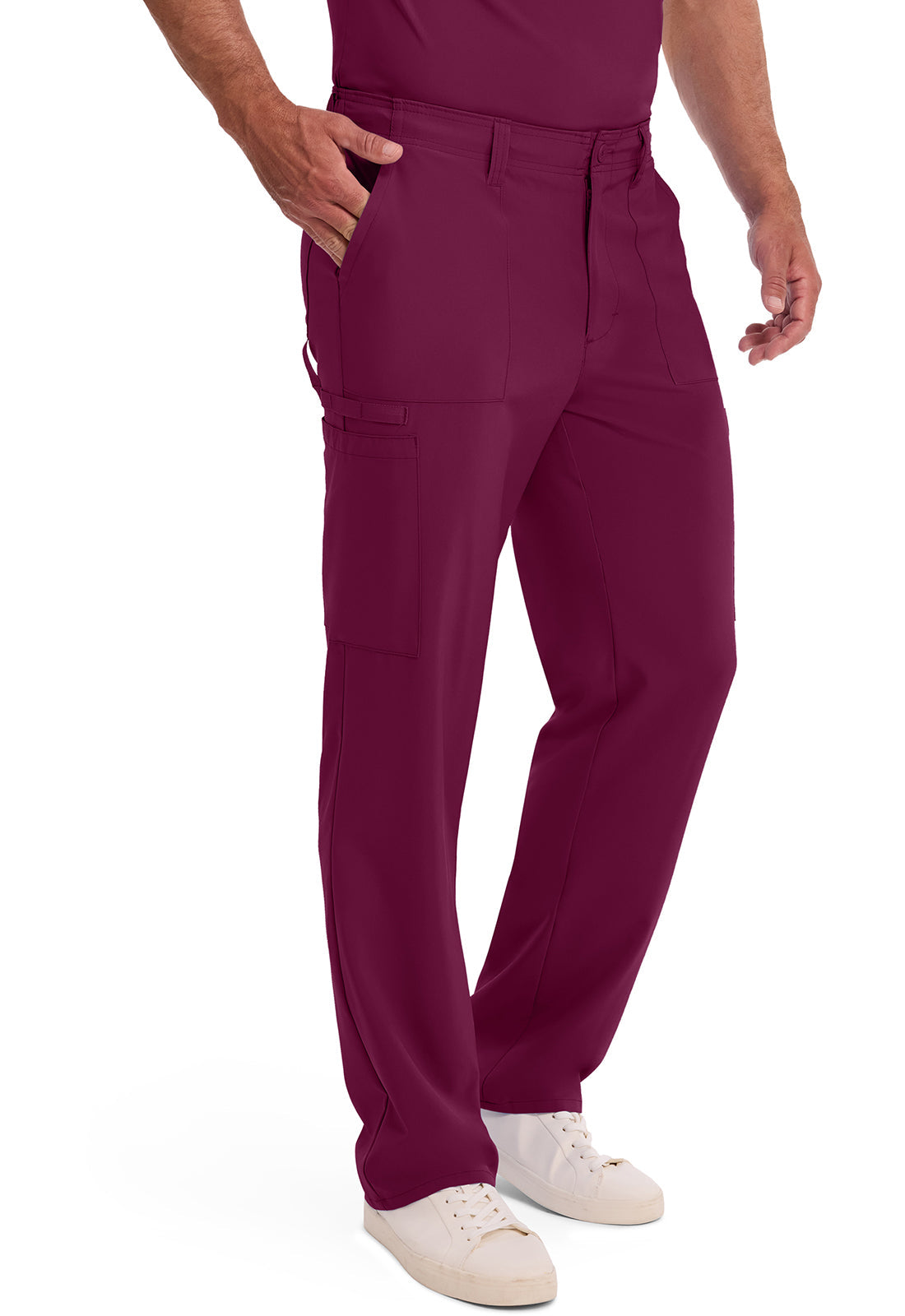 EDS Essentials DK015 Men's Natural Rise Drawstring Scrub Pants Wine