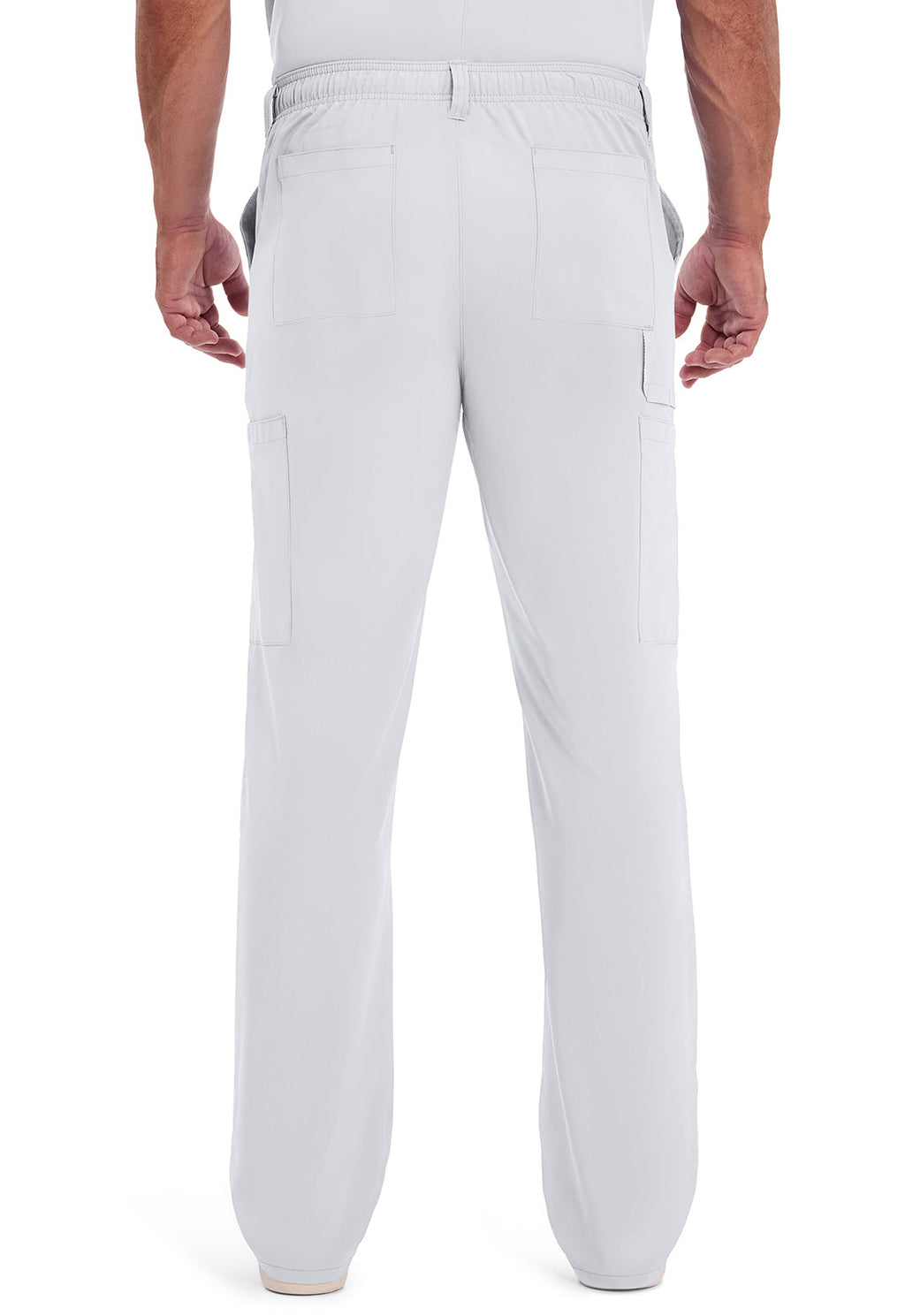EDS Essentials DK015 Men's Natural Rise Drawstring Scrub Pants White