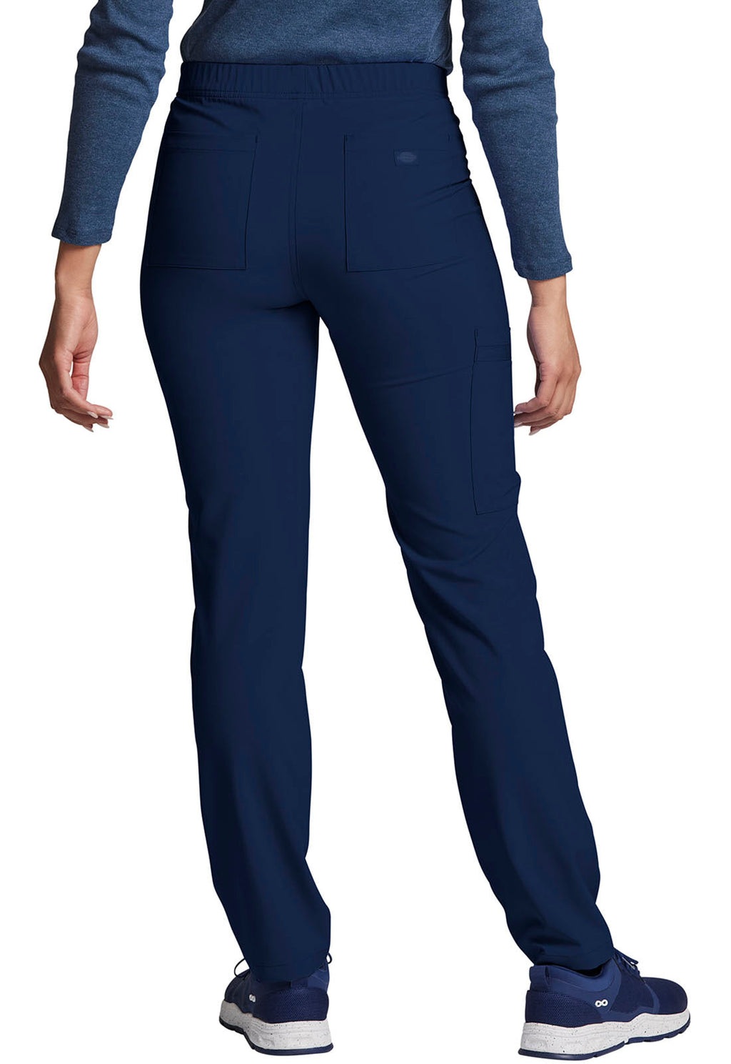 EDS Essentials DK019 Unisex Natural Rise Tapered Leg Pants Navy Model Image Back | Dickies