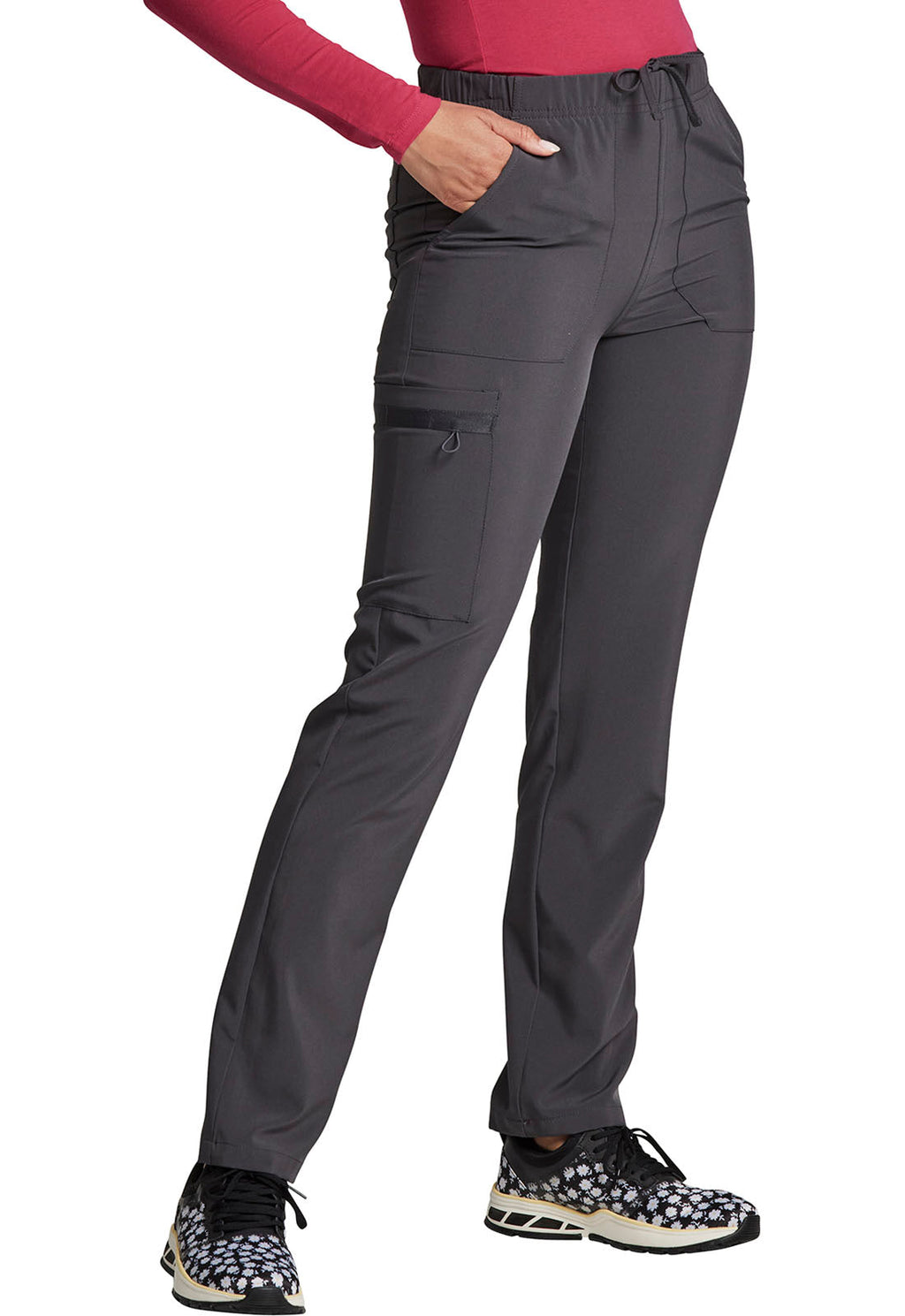 EDS Essentials DK019 Unisex Natural Rise Tapered Leg Pants Pewter Model Image Left Side | Dickies