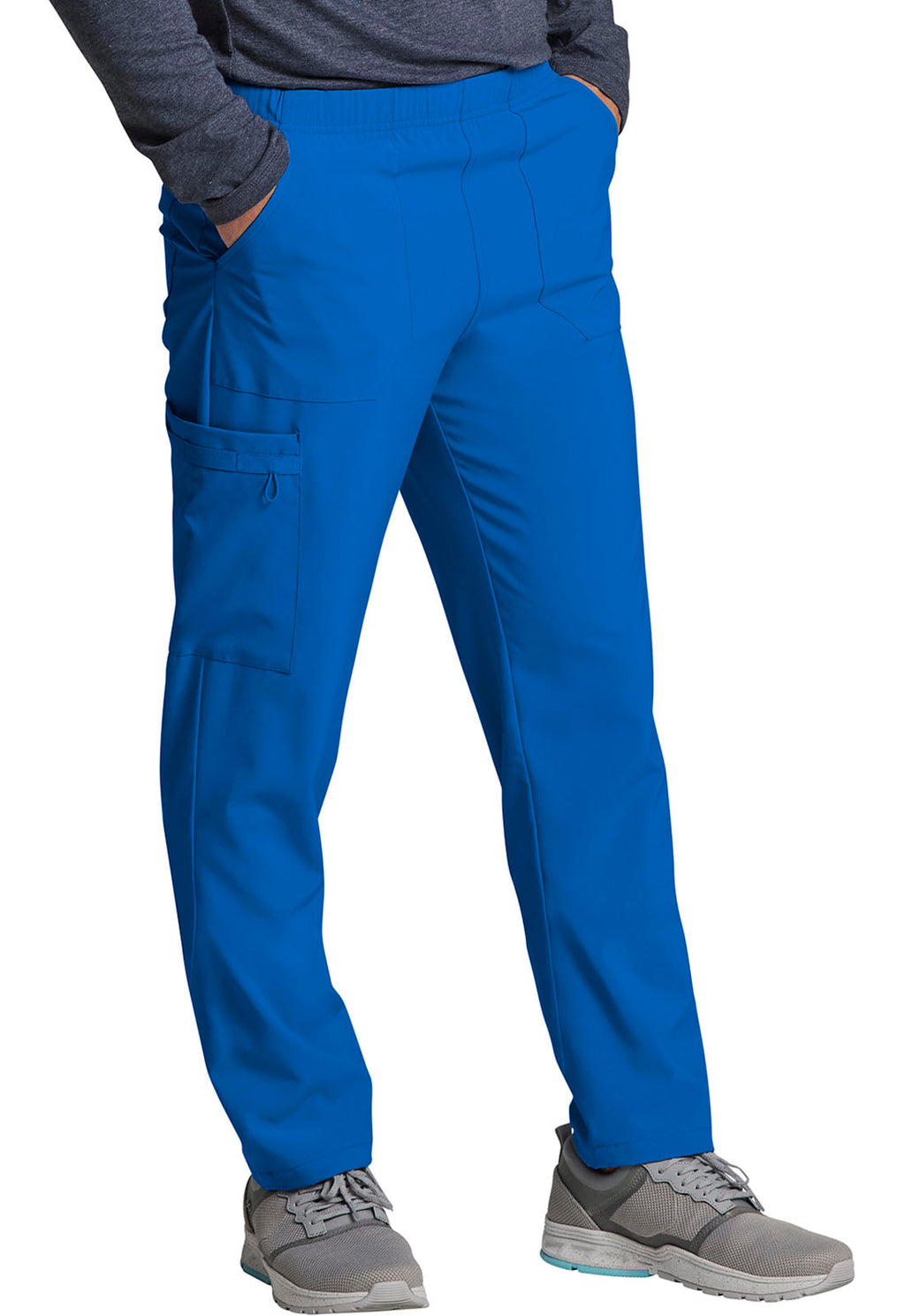 EDS Essentials DK019 Unisex Natural Rise Tapered Leg Pants Royal Model Image Left Side | Dickies