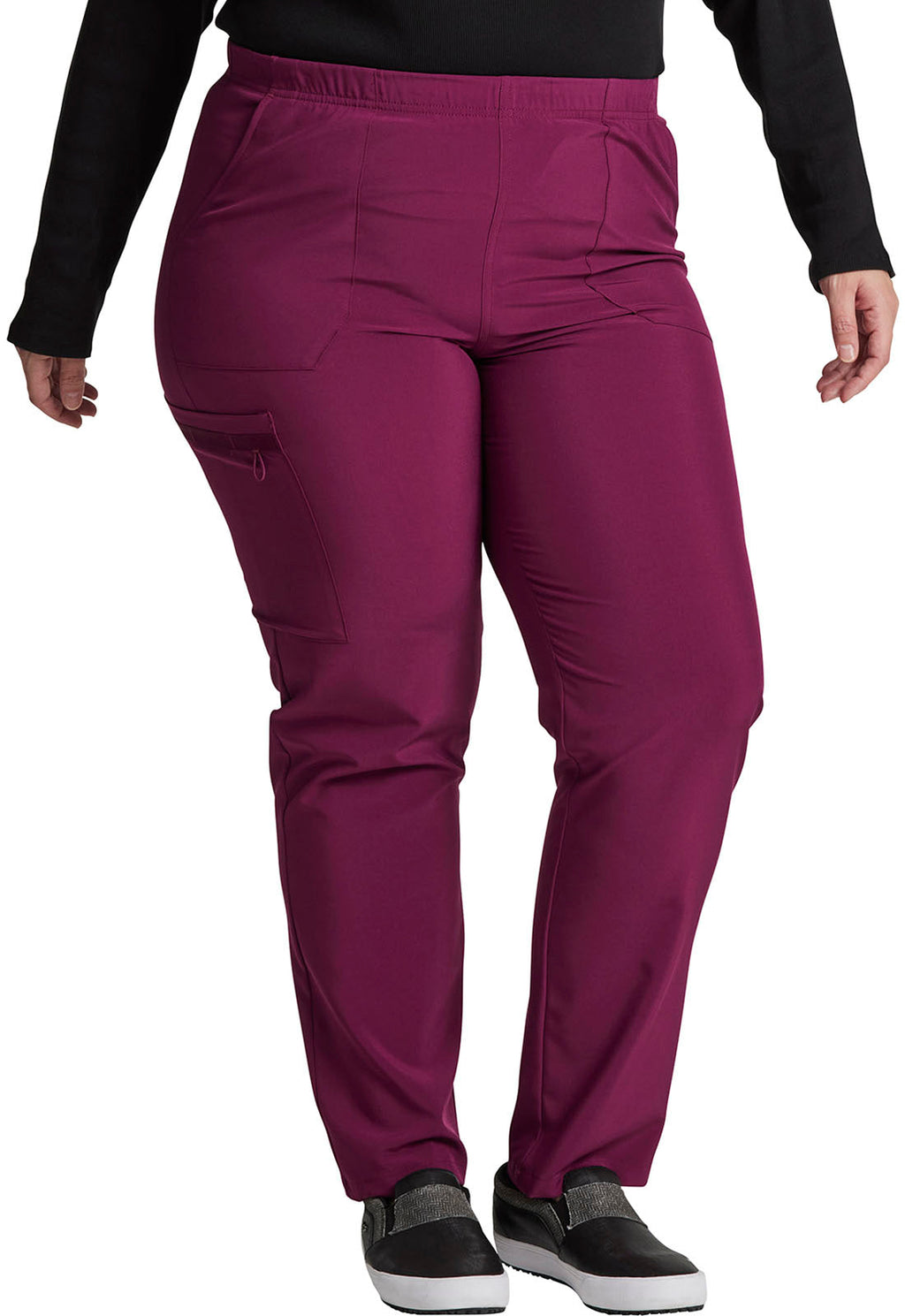 EDS Essentials DK019 Unisex Natural Rise Tapered Leg Pants Wine Model Image Left Side | Dickies