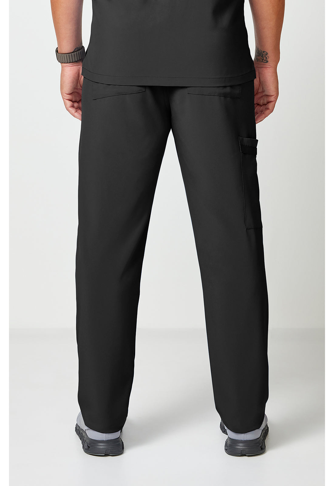 EDS Essentials DK019 Unisex Unisex Natural Rise Tapered Leg Scrub Pants Black