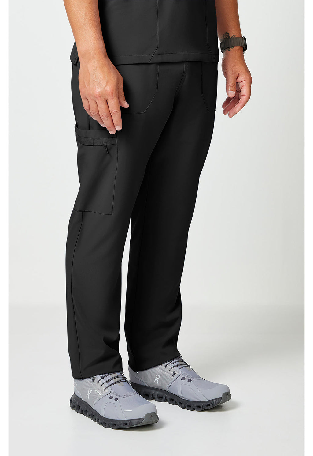 EDS Essentials DK019 Unisex Unisex Natural Rise Tapered Leg Scrub Pants Black