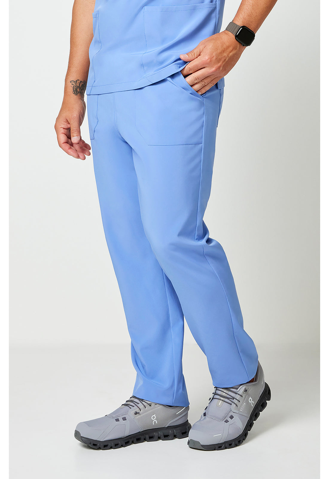 EDS Essentials DK019 Unisex Unisex Natural Rise Tapered Leg Scrub Pants Ciel