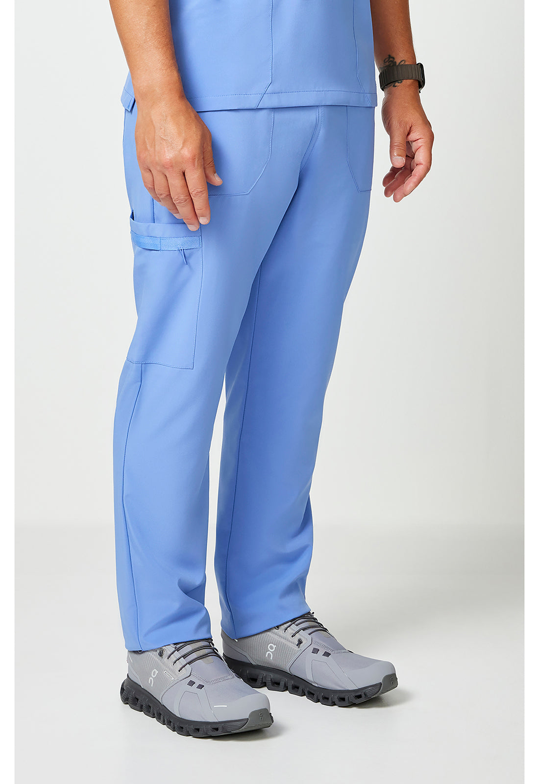 EDS Essentials DK019 Unisex Unisex Natural Rise Tapered Leg Scrub Pants Ciel