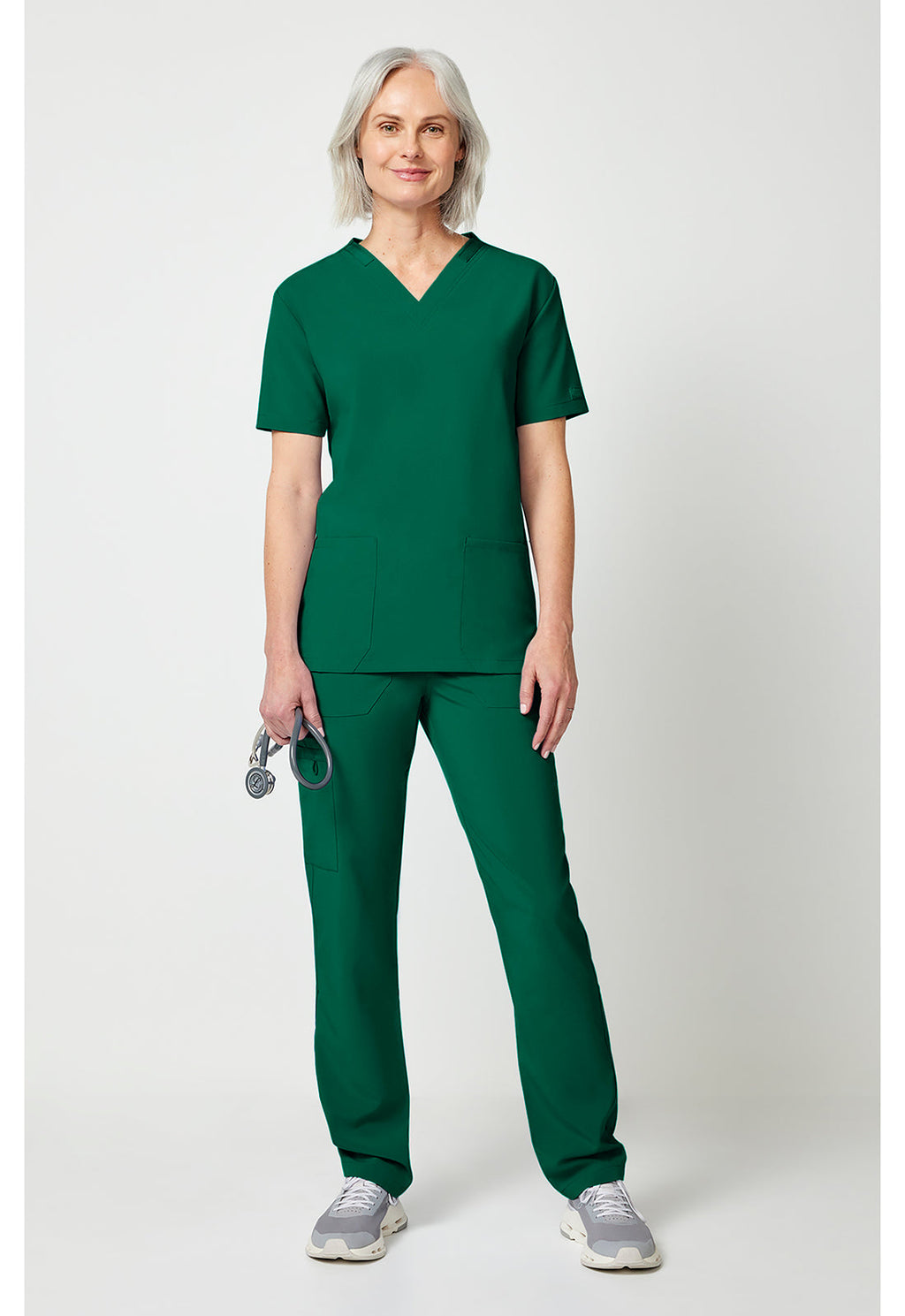 EDS Essentials DK019 Unisex Unisex Natural Rise Tapered Leg Scrub Pants Hunter Green