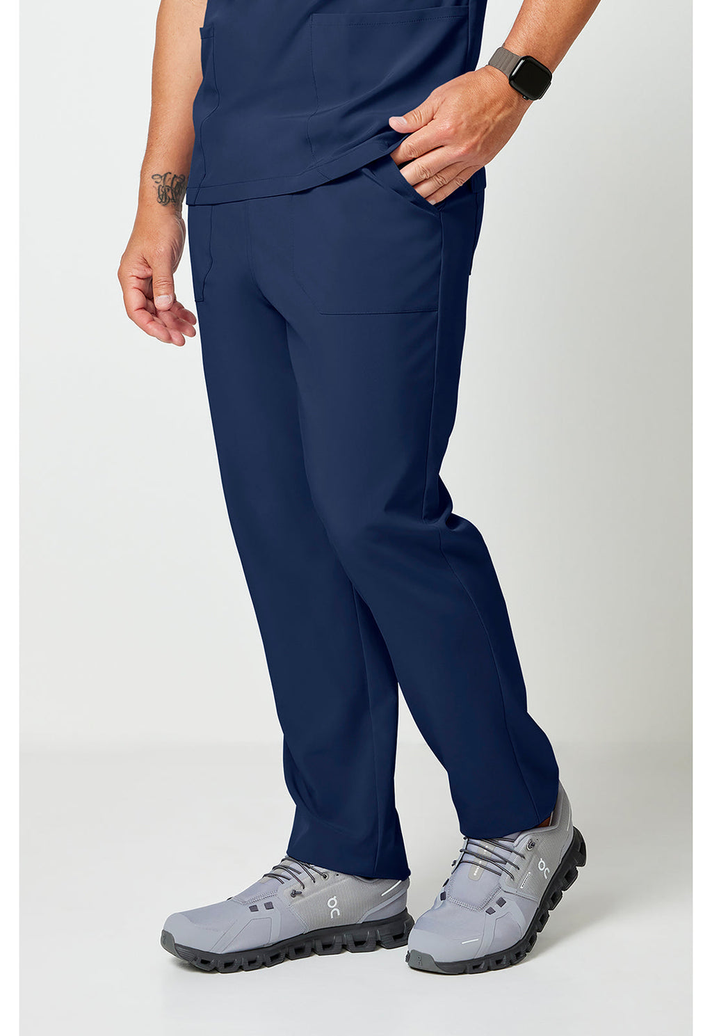 EDS Essentials DK019 Unisex Unisex Natural Rise Tapered Leg Scrub Pants Navy