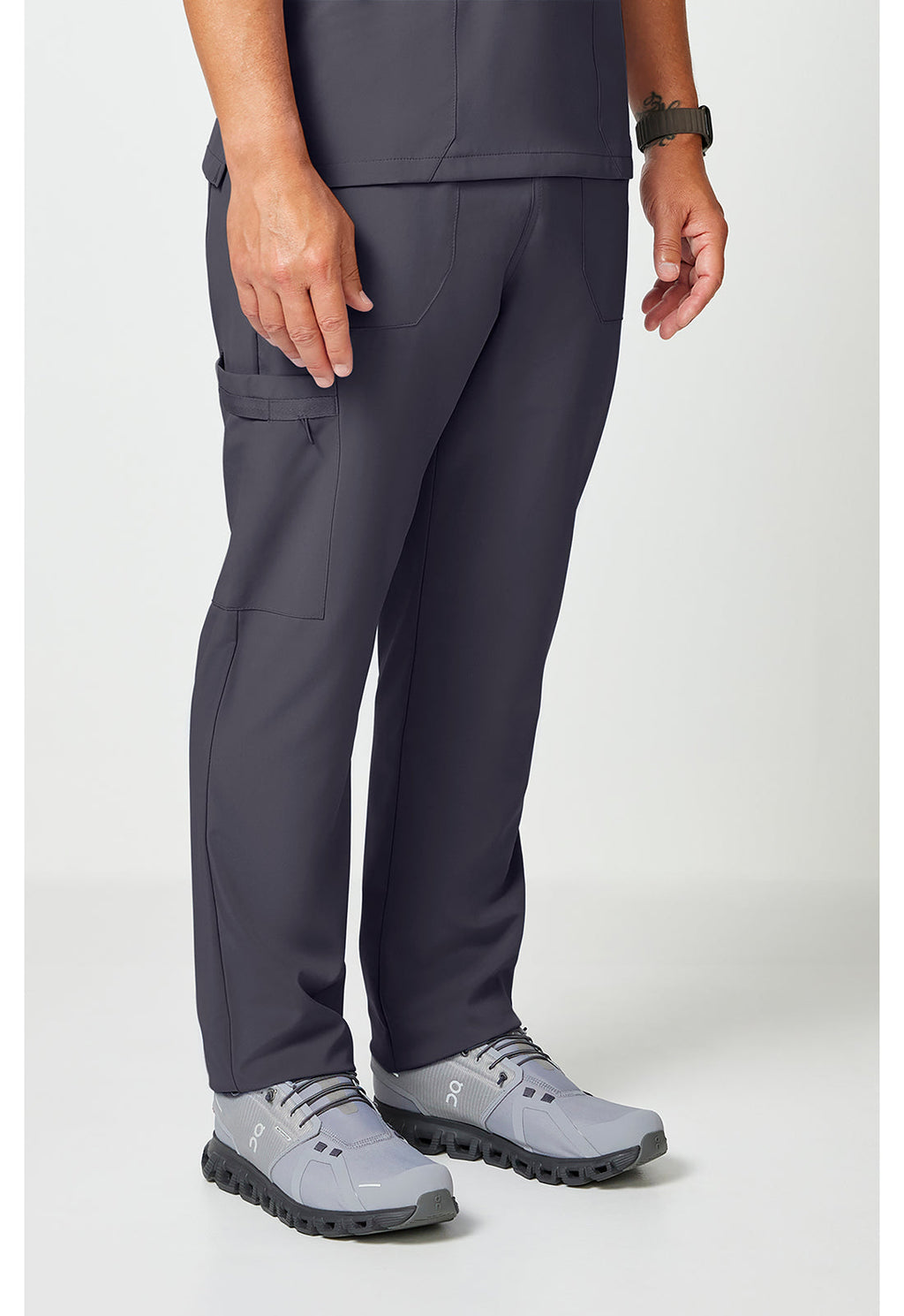 EDS Essentials DK019 Unisex Unisex Natural Rise Tapered Leg Scrub Pants Pewter