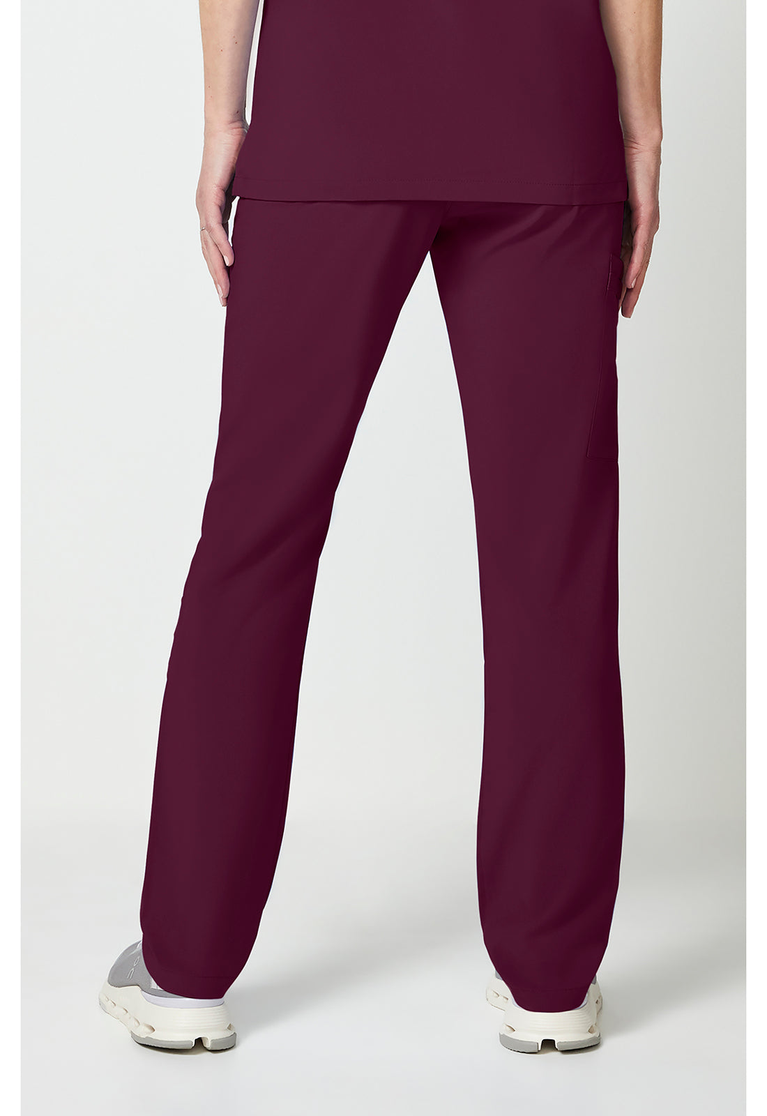 EDS Essentials DK019 Unisex Unisex Natural Rise Tapered Leg Scrub Pants Wine