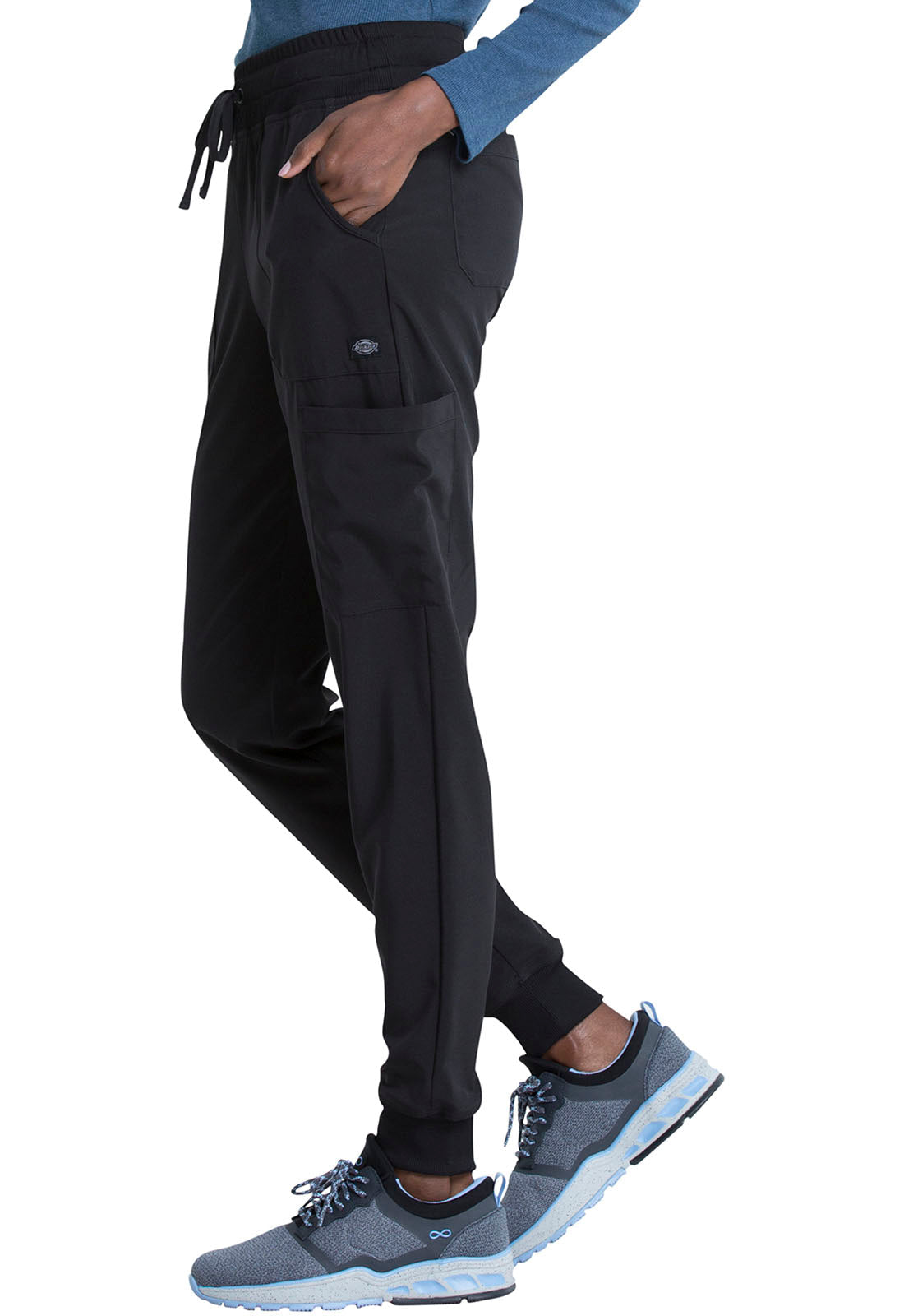 EDS Essentials DK065 Women's Mid Rise Scrub Joggers Black