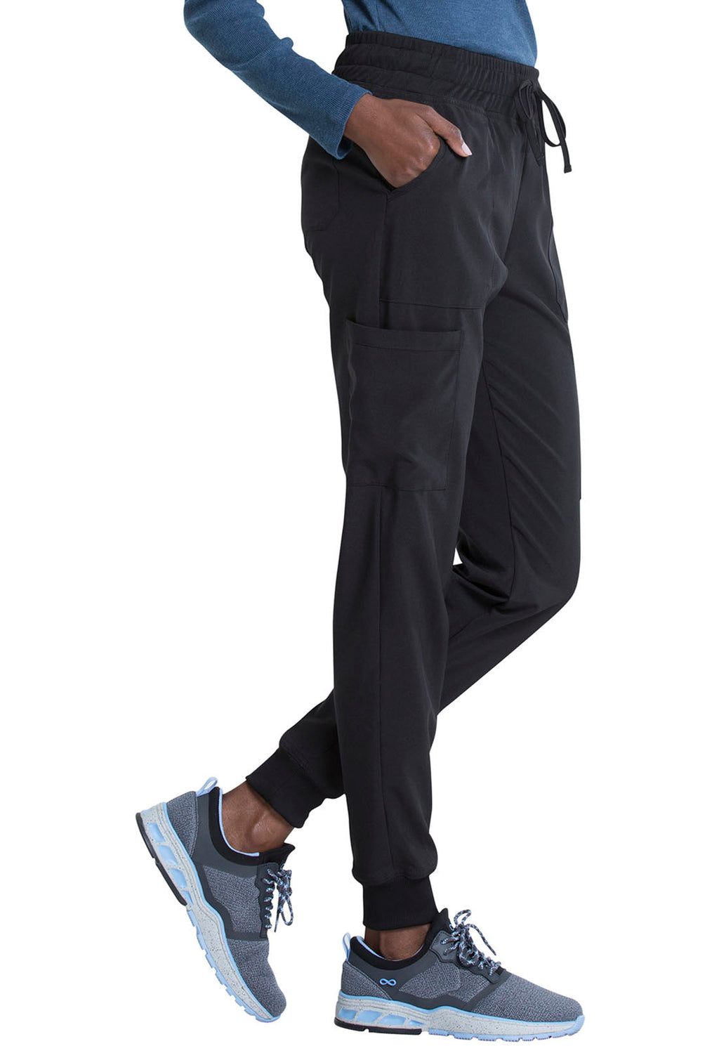 EDS Essentials DK065 Women's Mid Rise Scrub Joggers Black