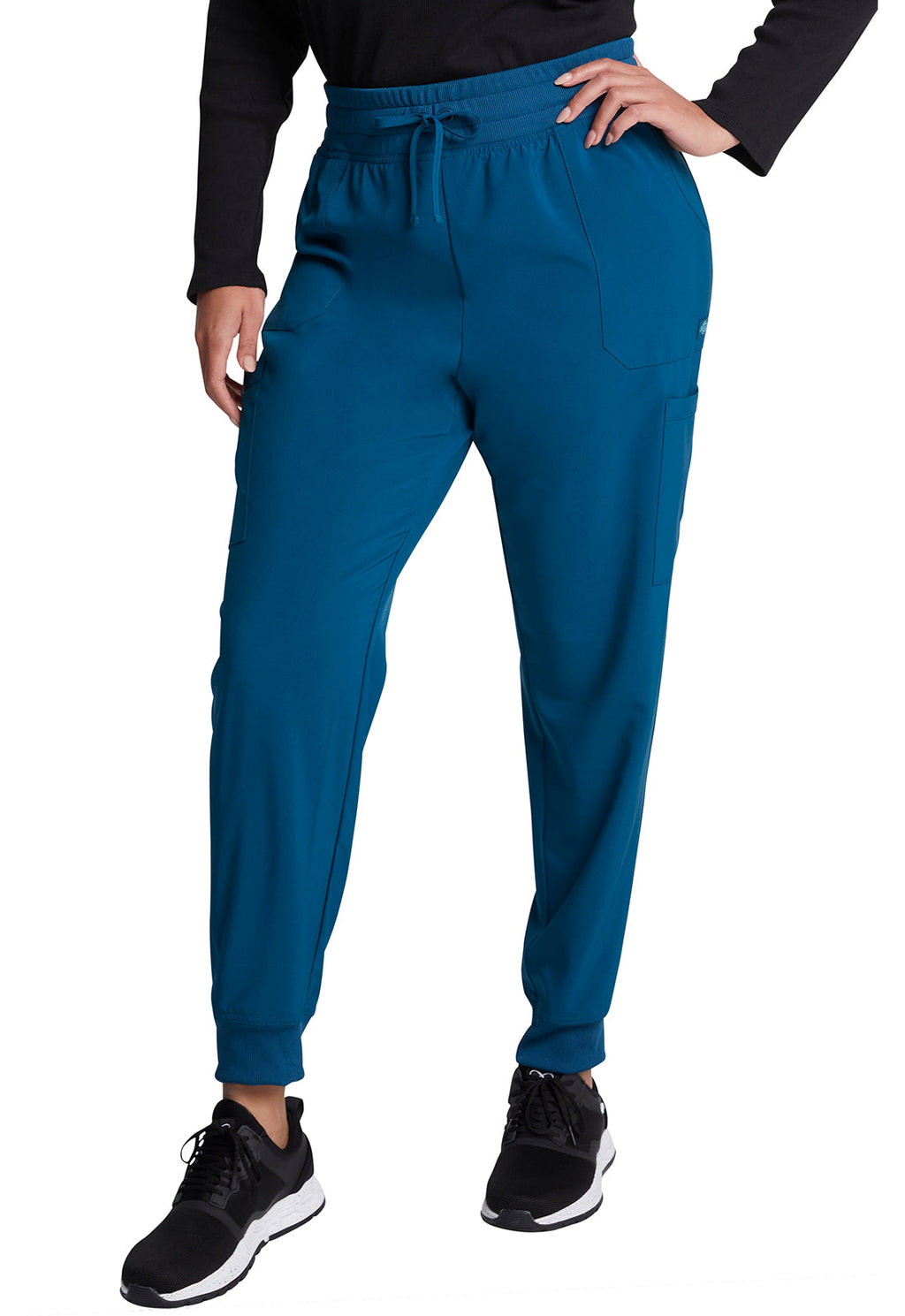 EDS Essentials DK065 Women's Mid Rise Scrub Joggers Caribbean Blue