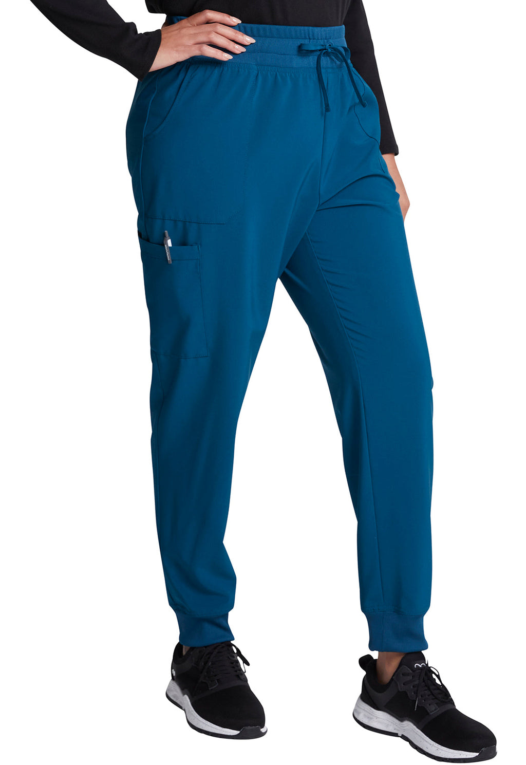 EDS Essentials DK065 Women's Mid Rise Scrub Joggers Caribbean Blue